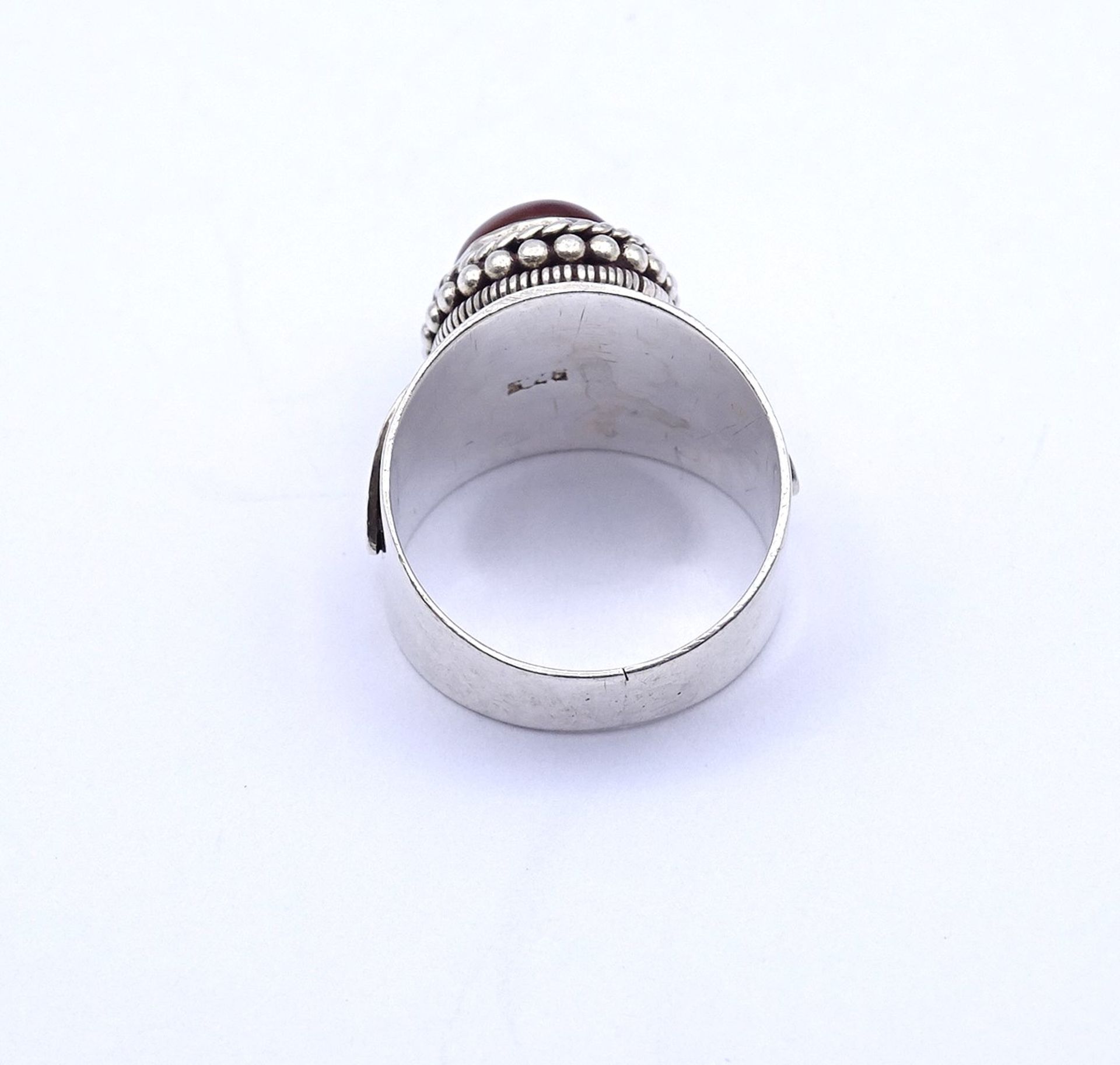 925er Silber Ring mit Karneol Cabochon, 9,3g., RG 57 / 58 - Image 4 of 4