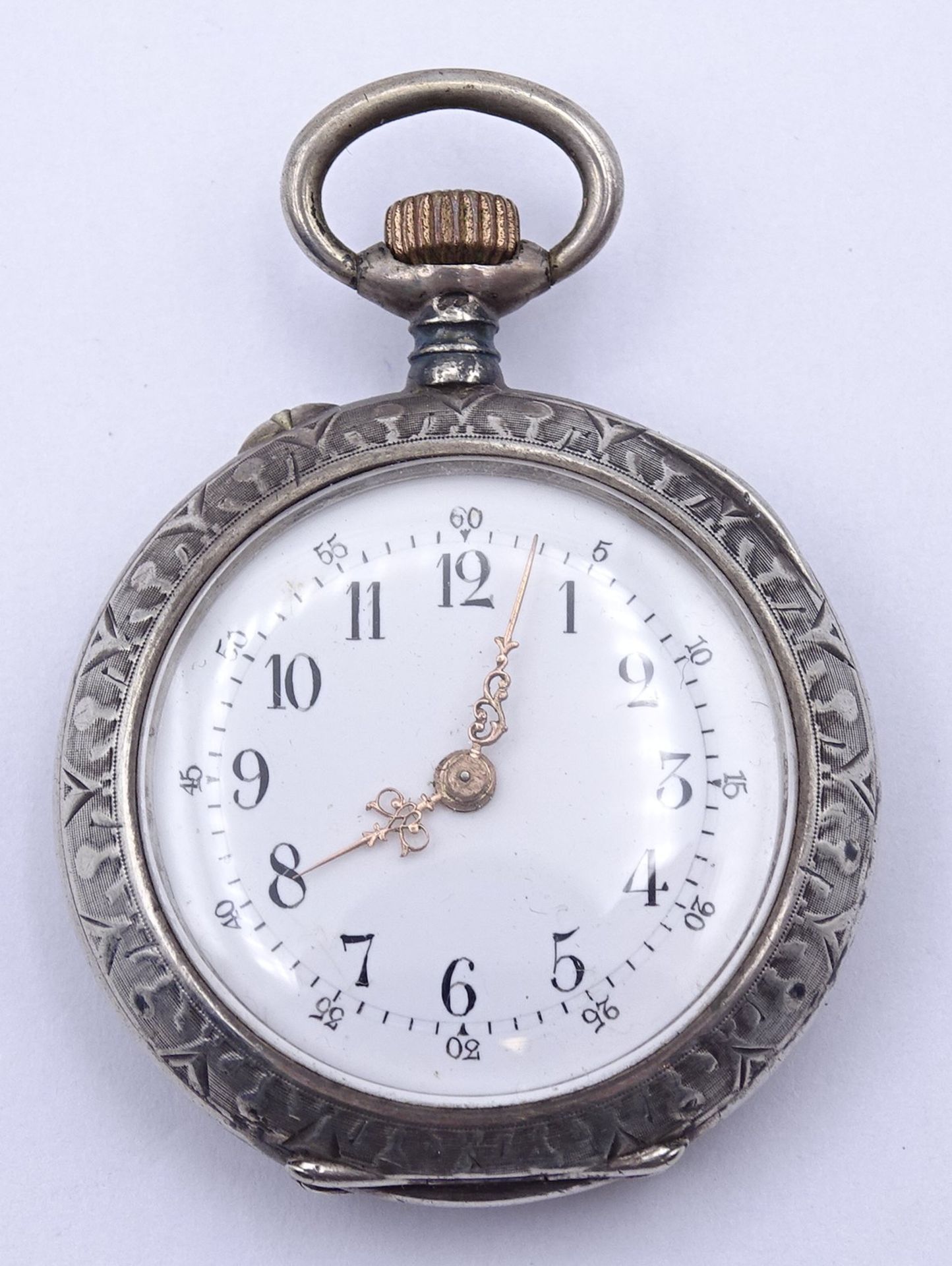 "Beer Uhr" Taschenuhr F. Beer-Grüring, Silbergehäuse 0.800, D. 32mm, mechanisch, verso mit Monogram - Image 2 of 6