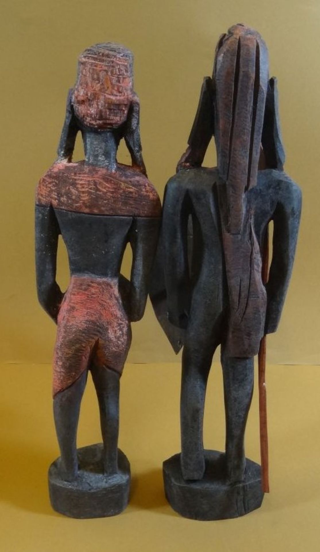 Paar Massai Holzfiguren, H-32 cm - Bild 7 aus 8