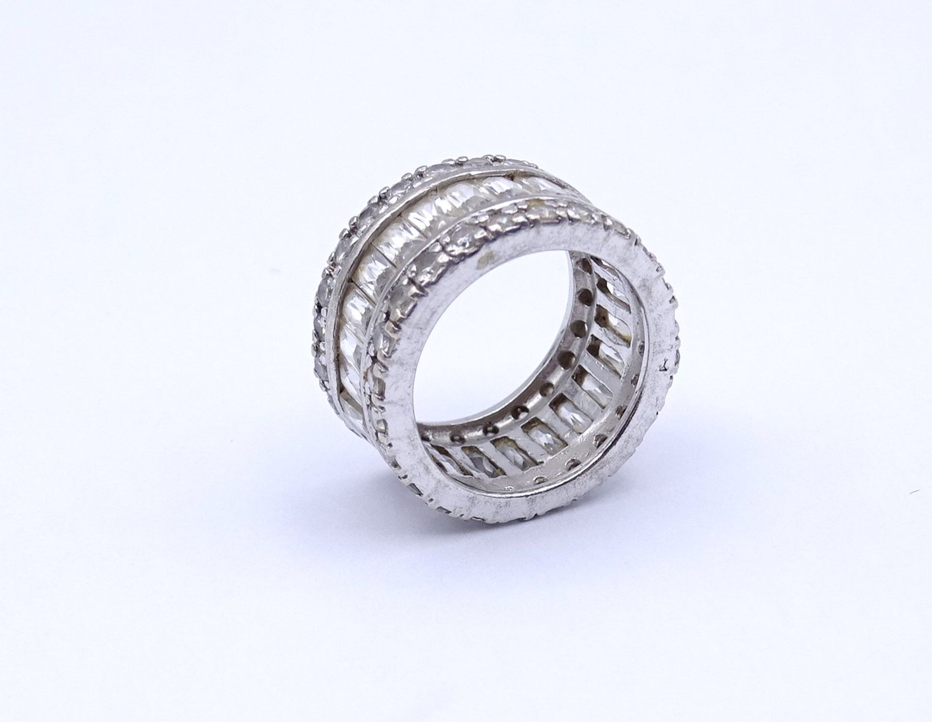 925er Silber Ring mit klaren Steinen, 9,6g., RG 52 - Bild 3 aus 3