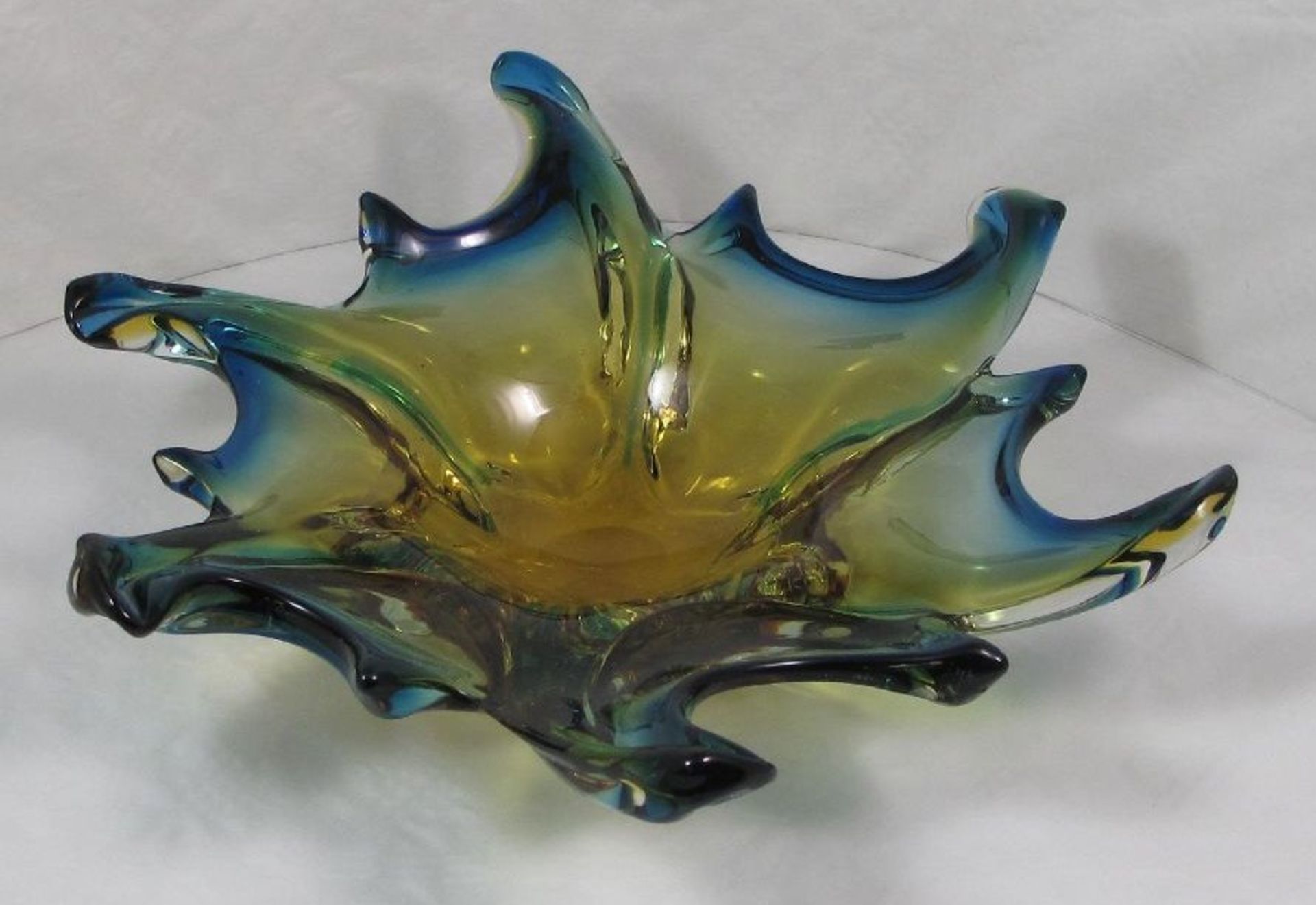 Fingerschale, wohl Murano, tricolor, H-10,5cm ca. D-38cm