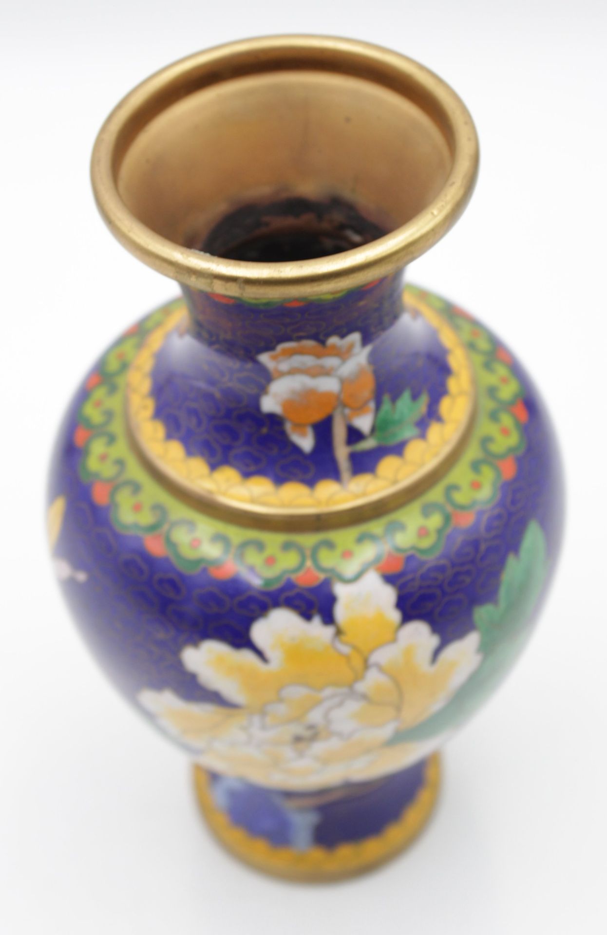Cloisonné-Vase, China, florales Dekor, H-23cm. - Image 2 of 3