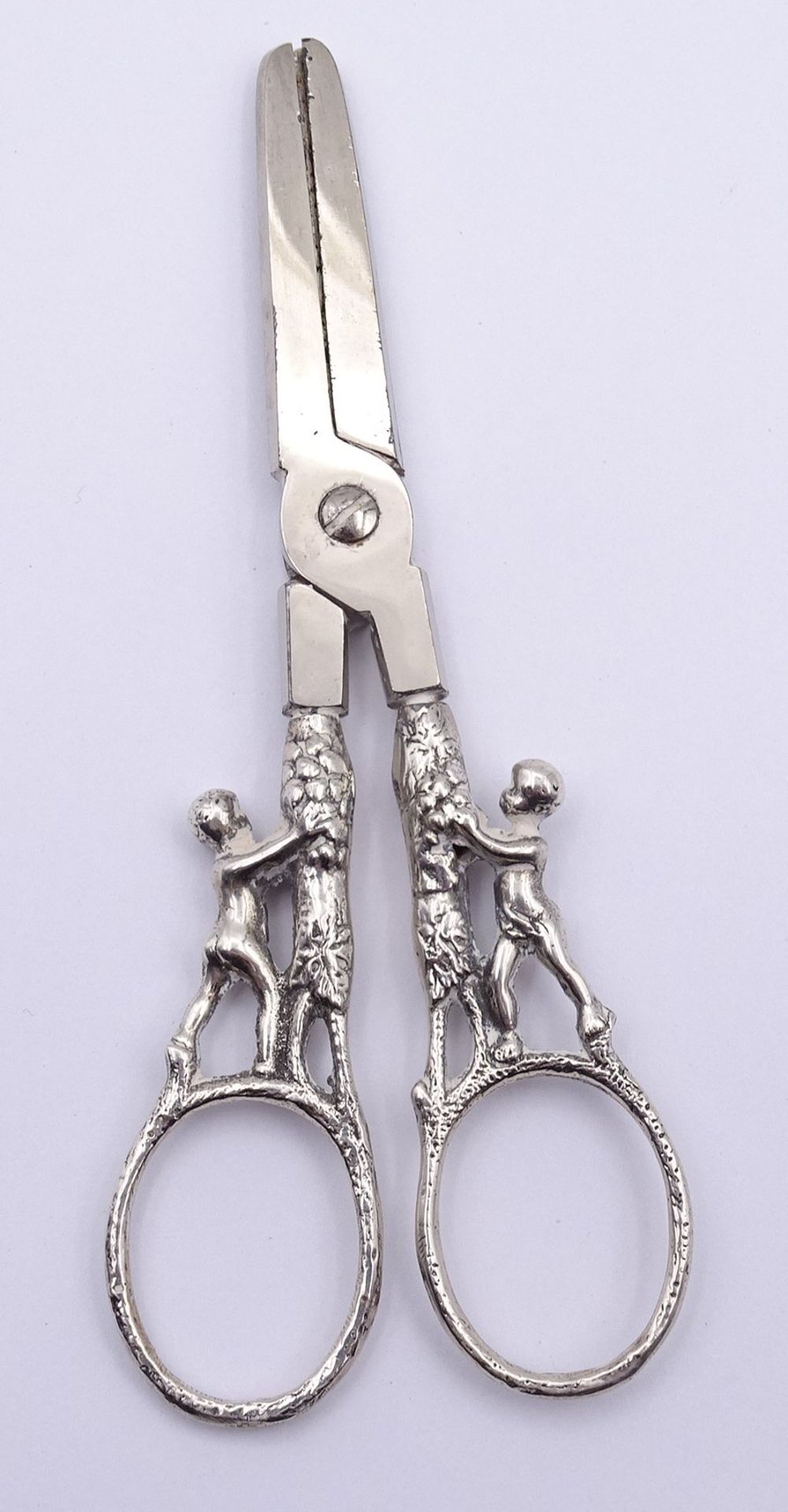 Traubenschere mit Silbergriff, Silber gepr., L. 12cm