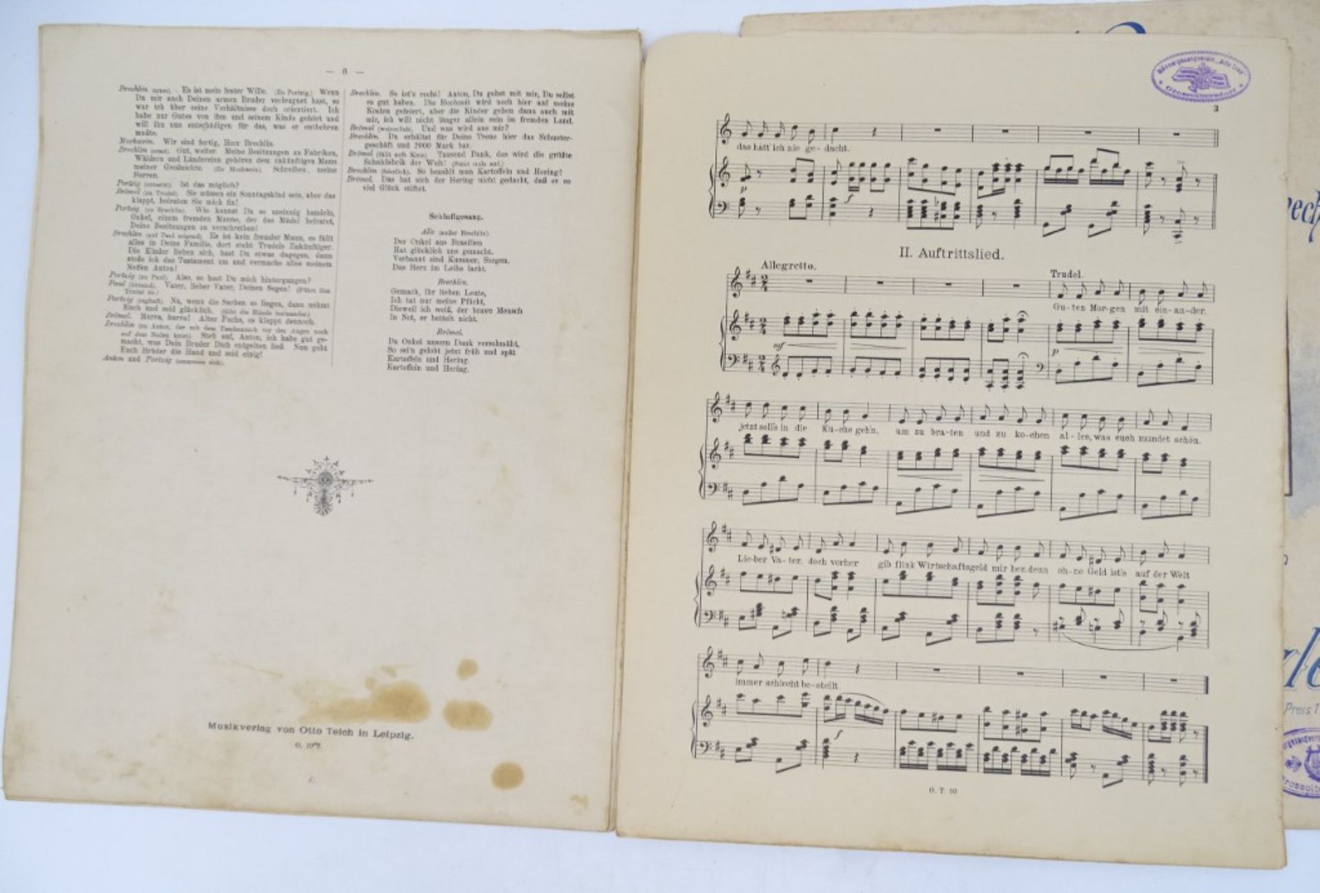 5 alte Notenbücher für humoristische Ensembles, ca. 1900, mit Altersspuren - Bild 6 aus 6