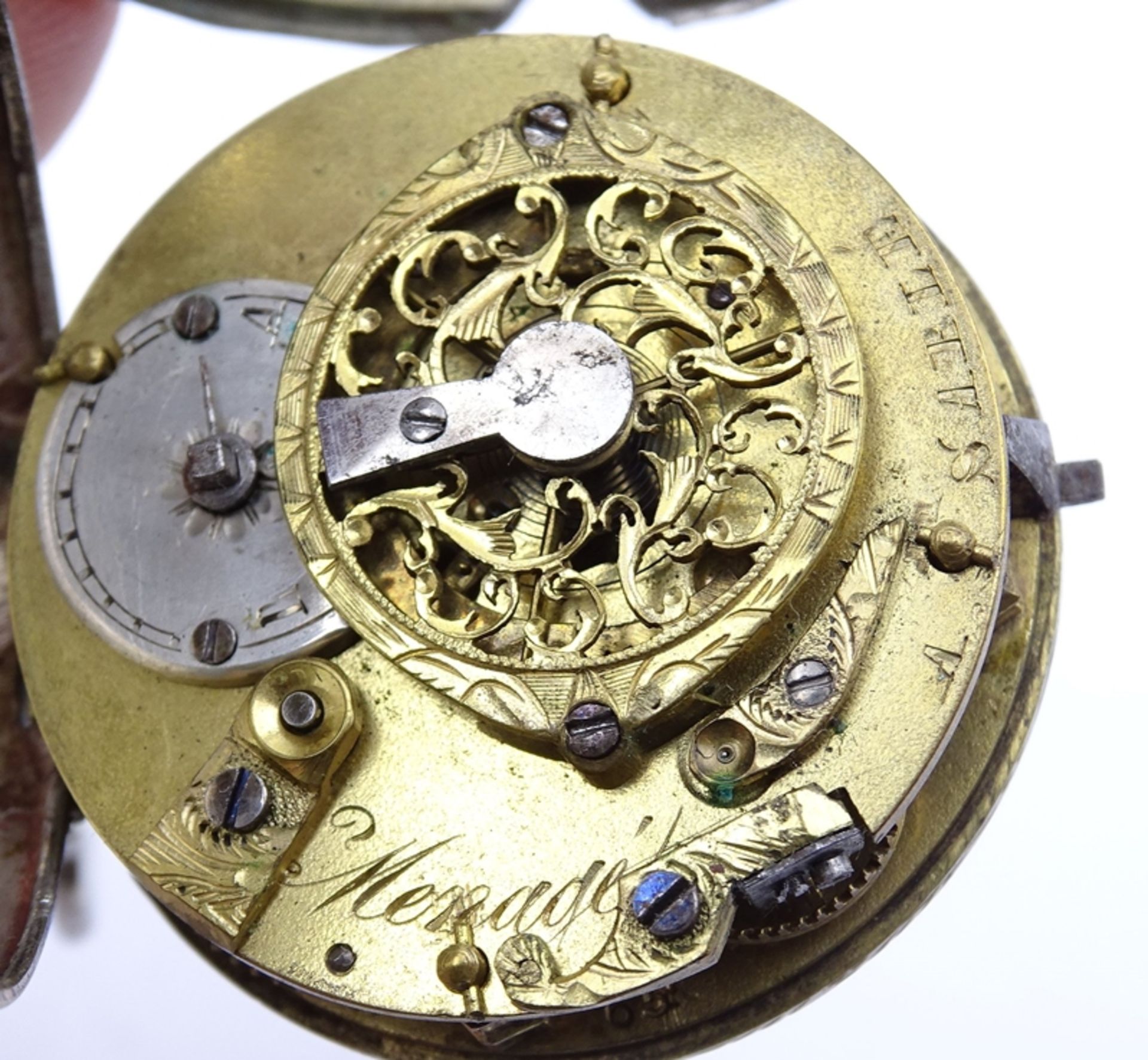 Alte Spindeltaschenuhr Menage A. Sable, Silbergehäuse, D. 46mm, Schlüsselwerk, Schlüssel nicht anbe - Image 8 of 9