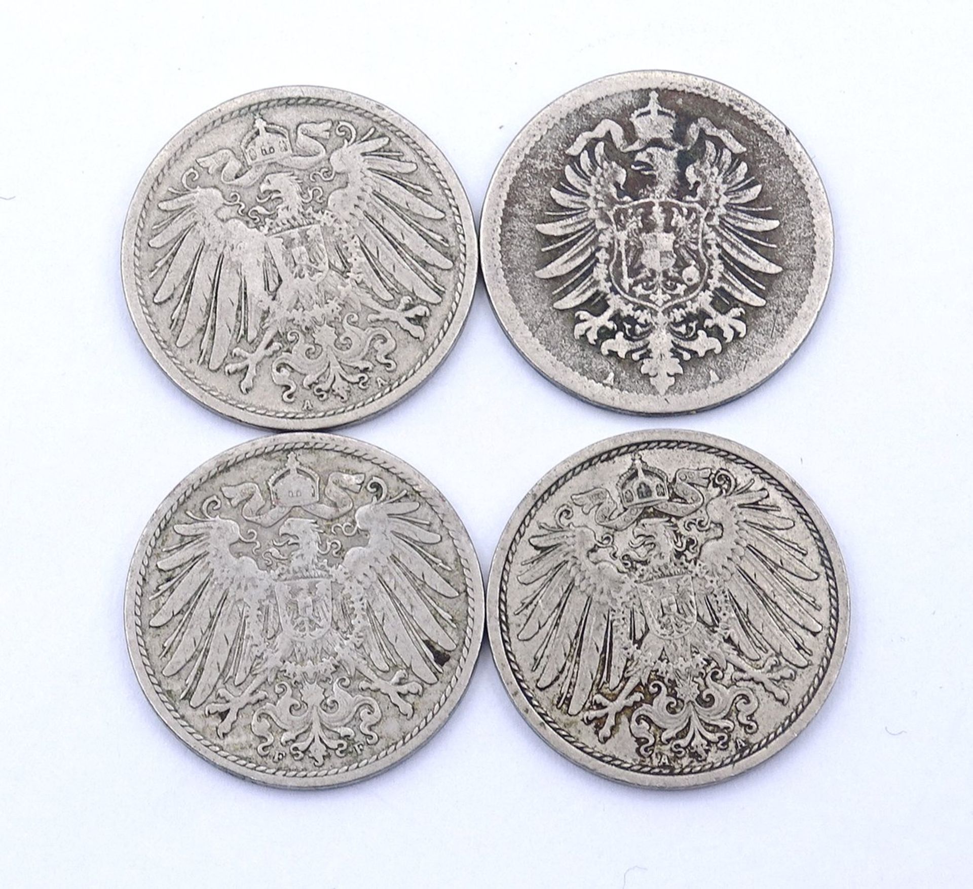 4x 10 Pfennig Deutsches Reich, 1876/1899/1905/1915 - Bild 2 aus 2