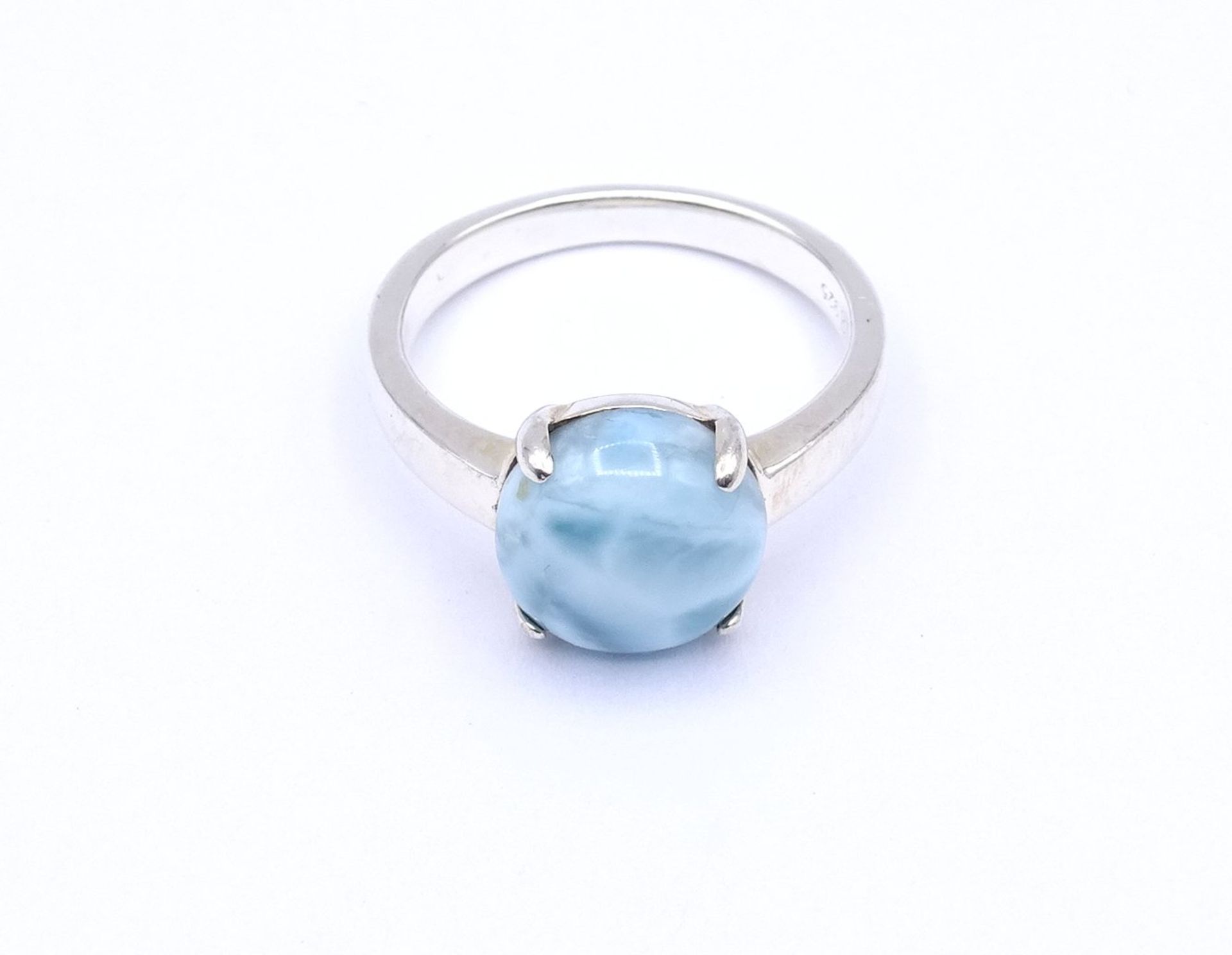 Silber Ring mit Larimar, dieser etwas lose in der Fassung, 0.925, 6,2g., RG 63 - Image 2 of 4