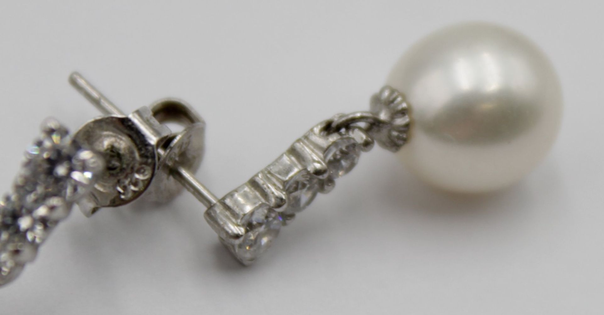 Paar Ohrstecker, 925er Silber, mit Perlen, L-2cm - Image 4 of 4