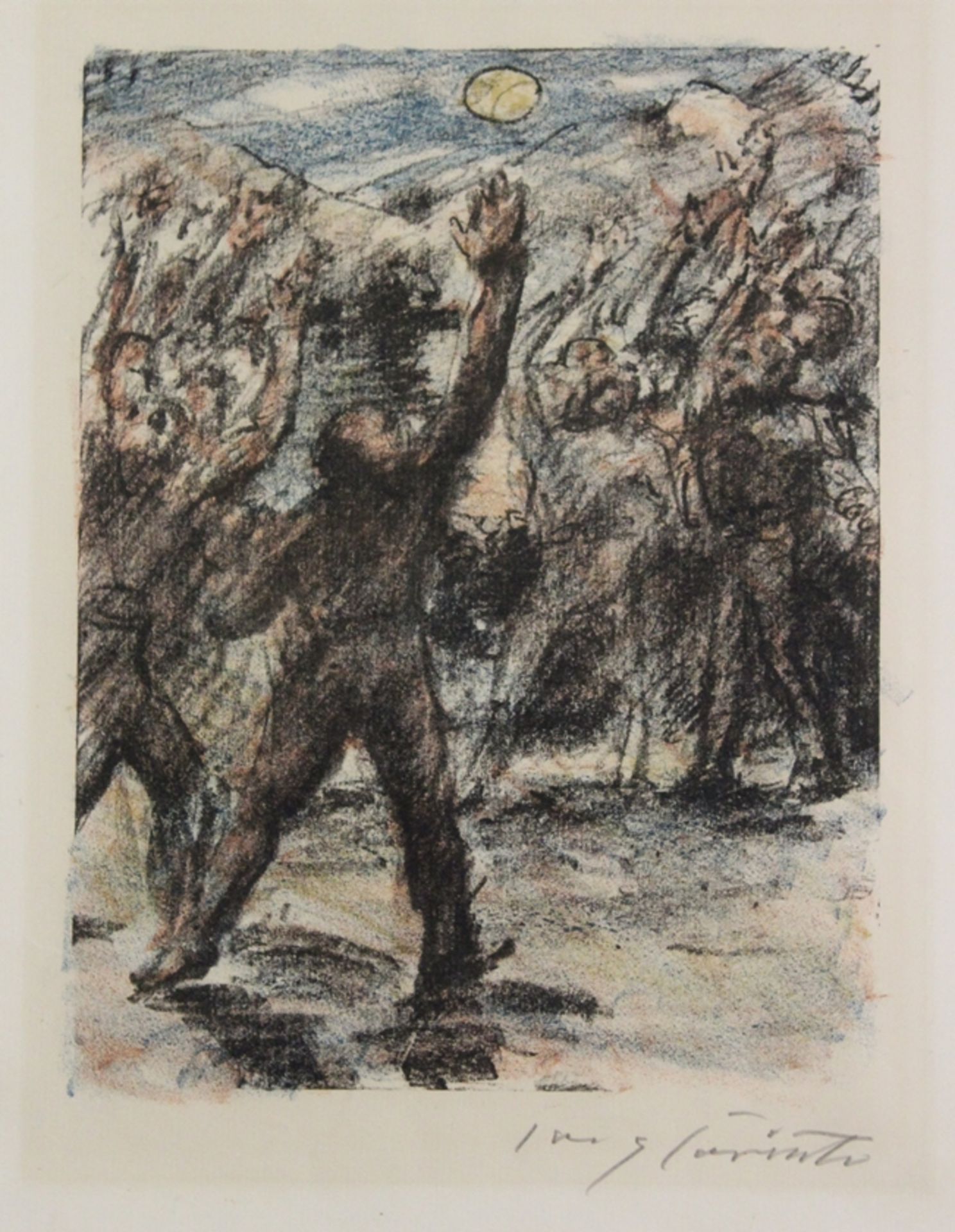 Lovis CORINTH (1858-1925), Der Schwur auf dem Rütli, Farblitho, gut gerahmt/Glas, RG 62 x 53,5cm.