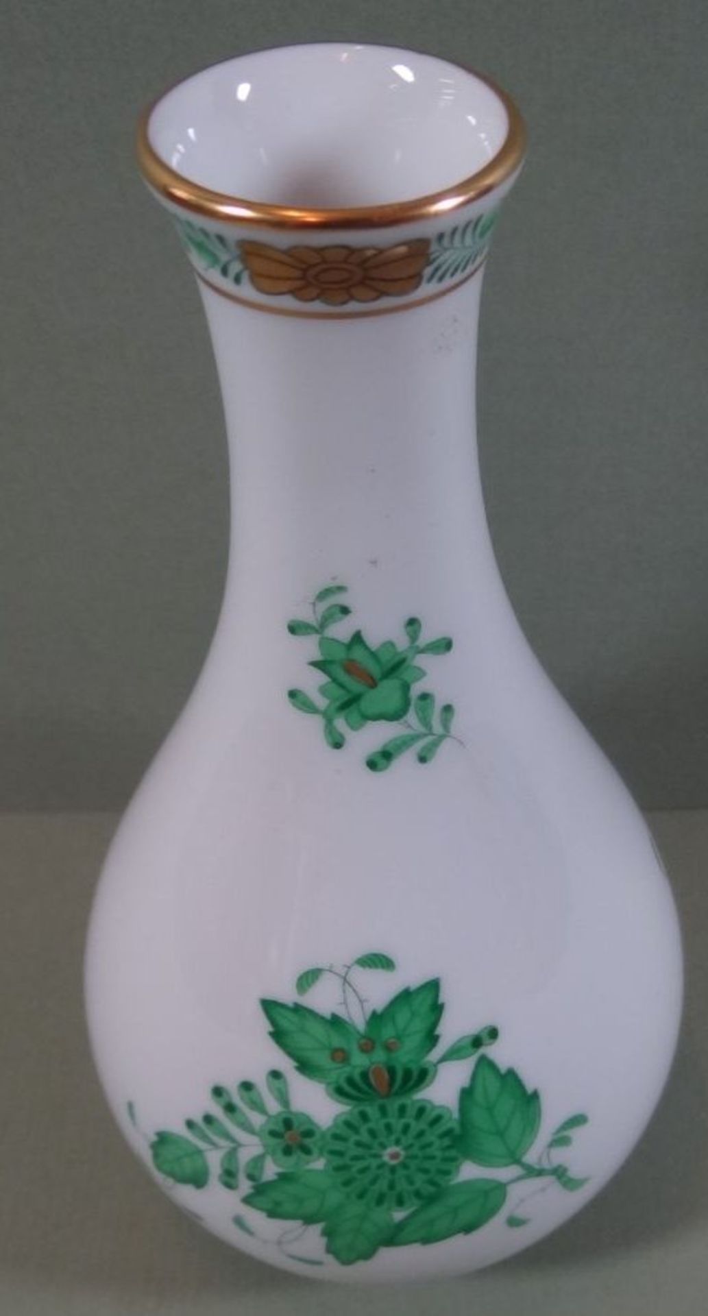 Vase "Herend" Apponyi grün, H-15 cm - Bild 3 aus 4