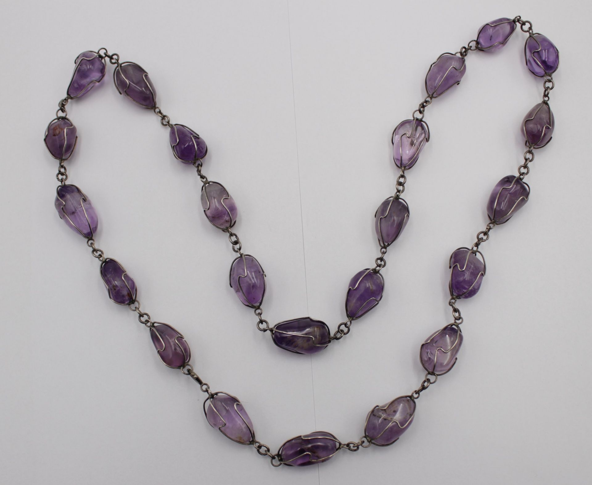 Set, Kette und Armband, Silber, Amethyste, Kette ca. 76cm Armband L-16cm. - Image 4 of 5