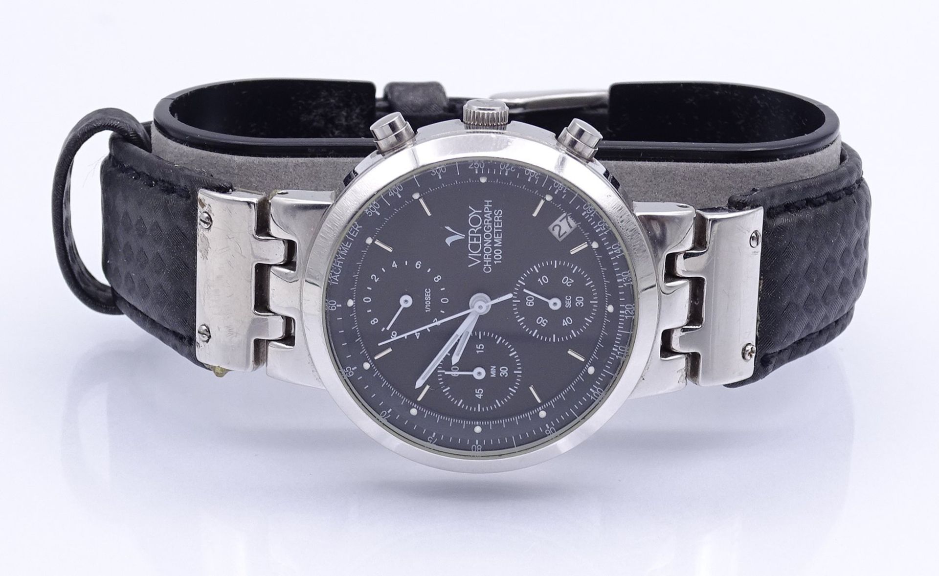 Armbanduhr Viceroy Chronograph 100 Meters, Edelstahl, D. 36mm, Tragespuren - Image 5 of 5