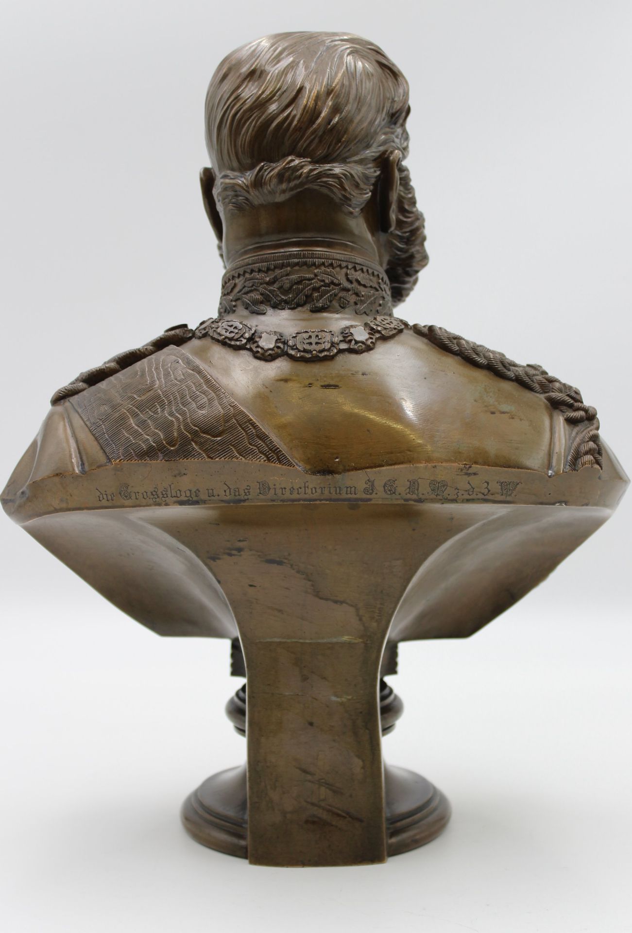 Christian KEIL (1826-1890), Büste Wilhelm I, Bronze, Gravur "Die Grossloge u. das Directorium J.G.R - Image 4 of 12