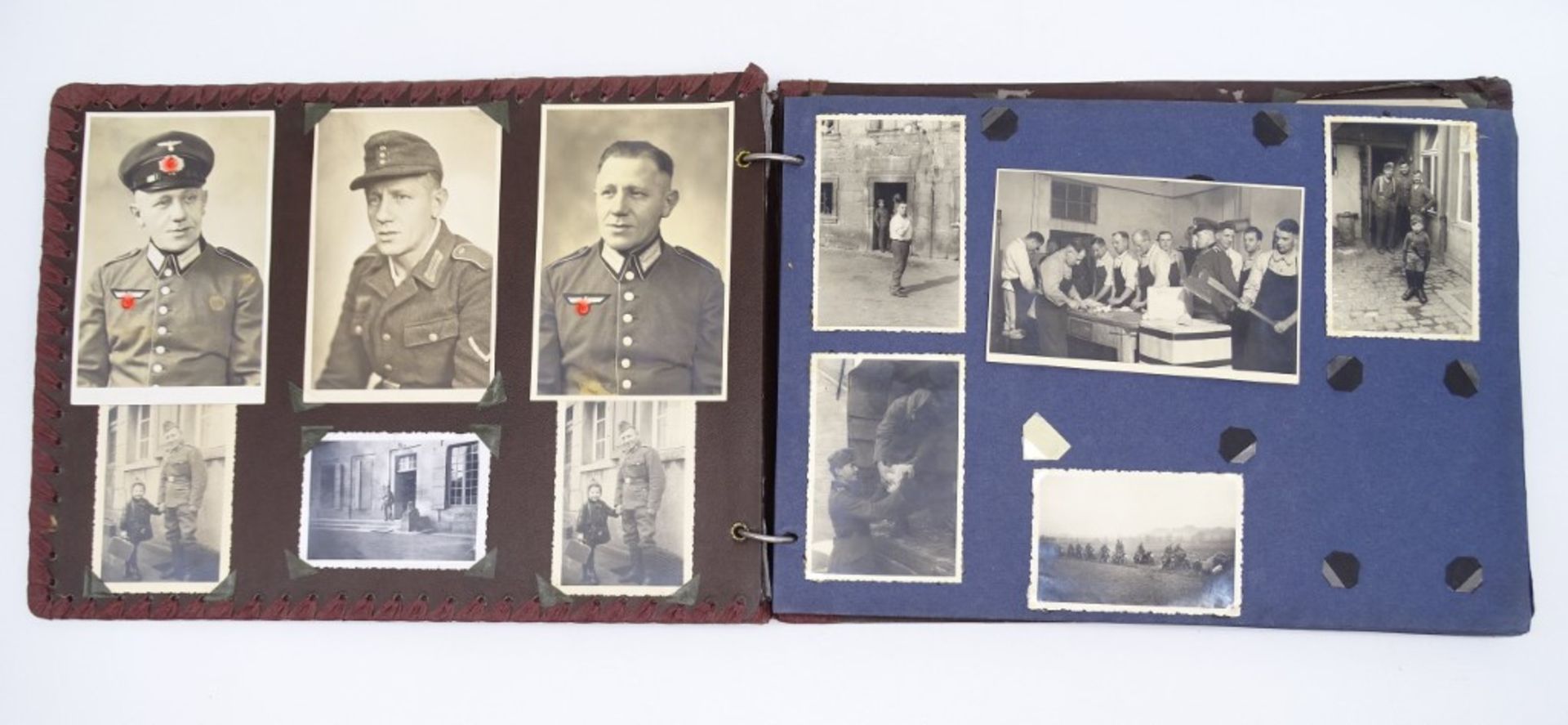 Album mit privaten Fotografien und Erinnerungen eines Soldaten, 2. WK, mit Altersspuren