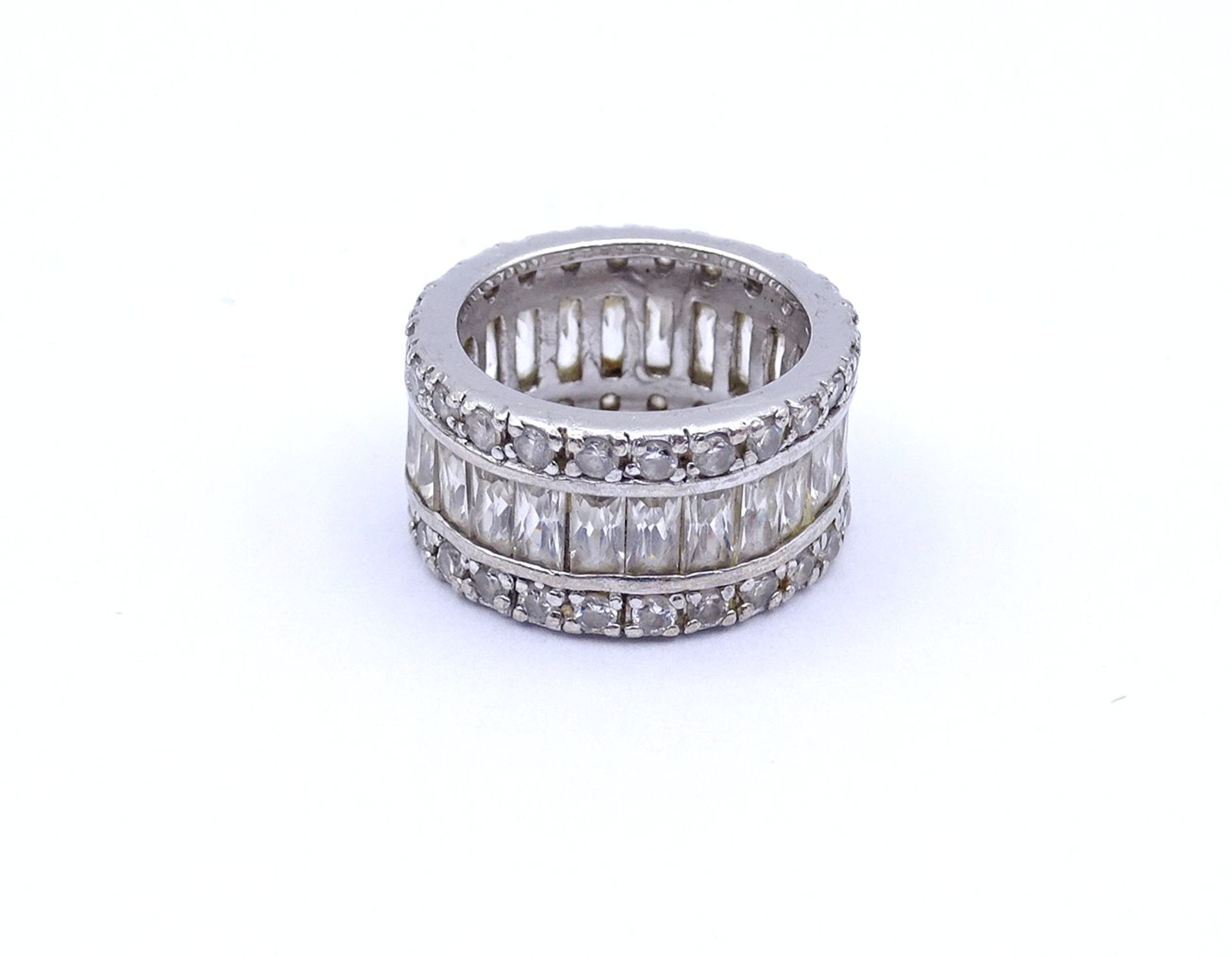 925er Silber Ring mit klaren Steinen, 9,6g., RG 52 - Image 2 of 3
