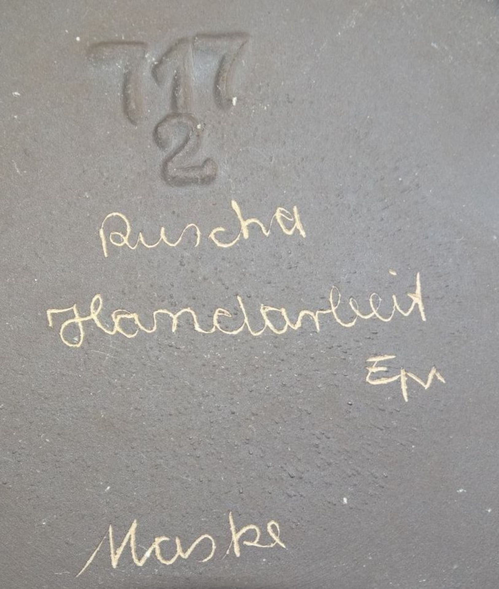 Wandteller "Ruscha" Handarbeit, 50er Jahre, D-27 cm - Bild 3 aus 3