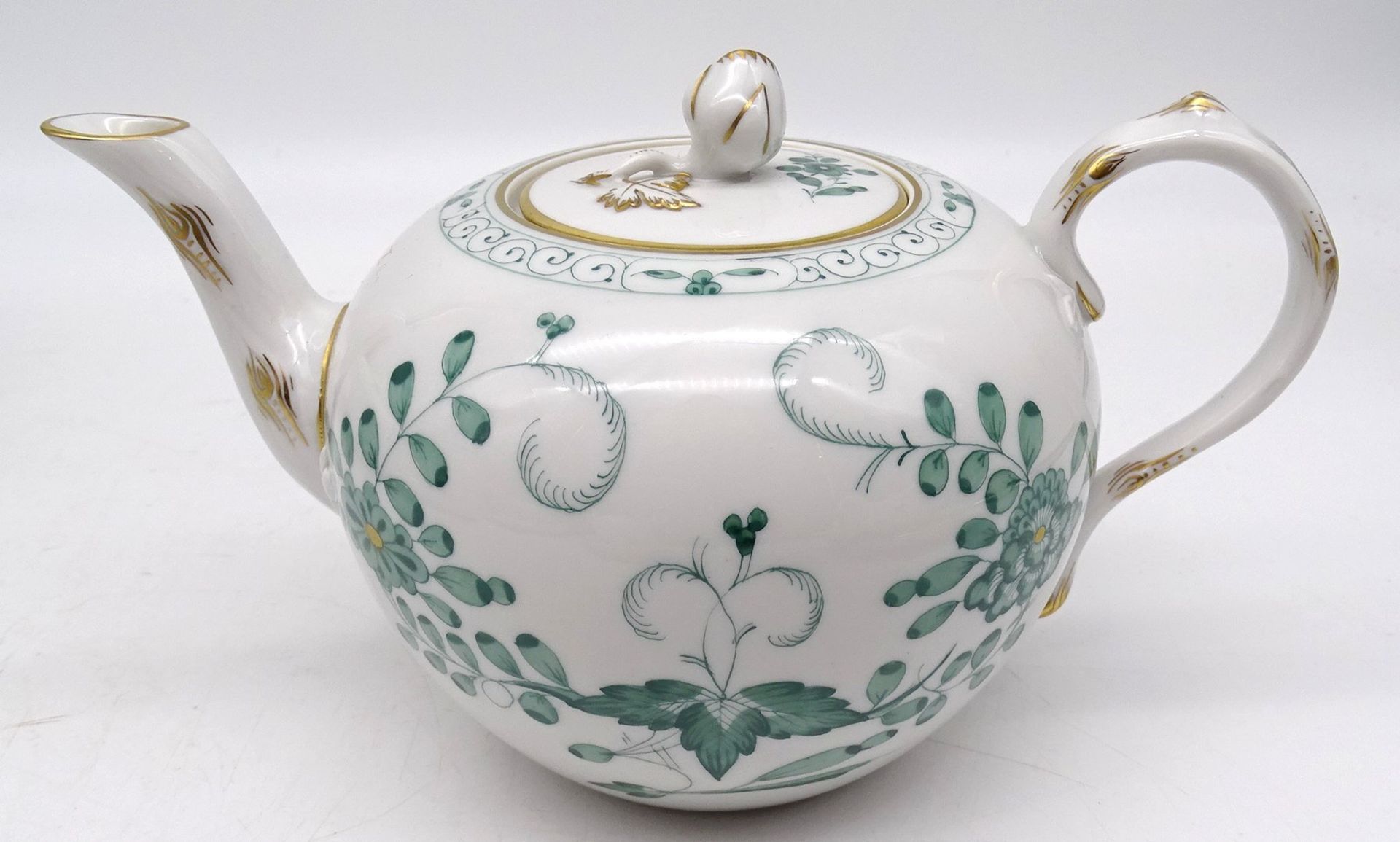 Teekanne "Meissen", Indisch grün, H. 11cm