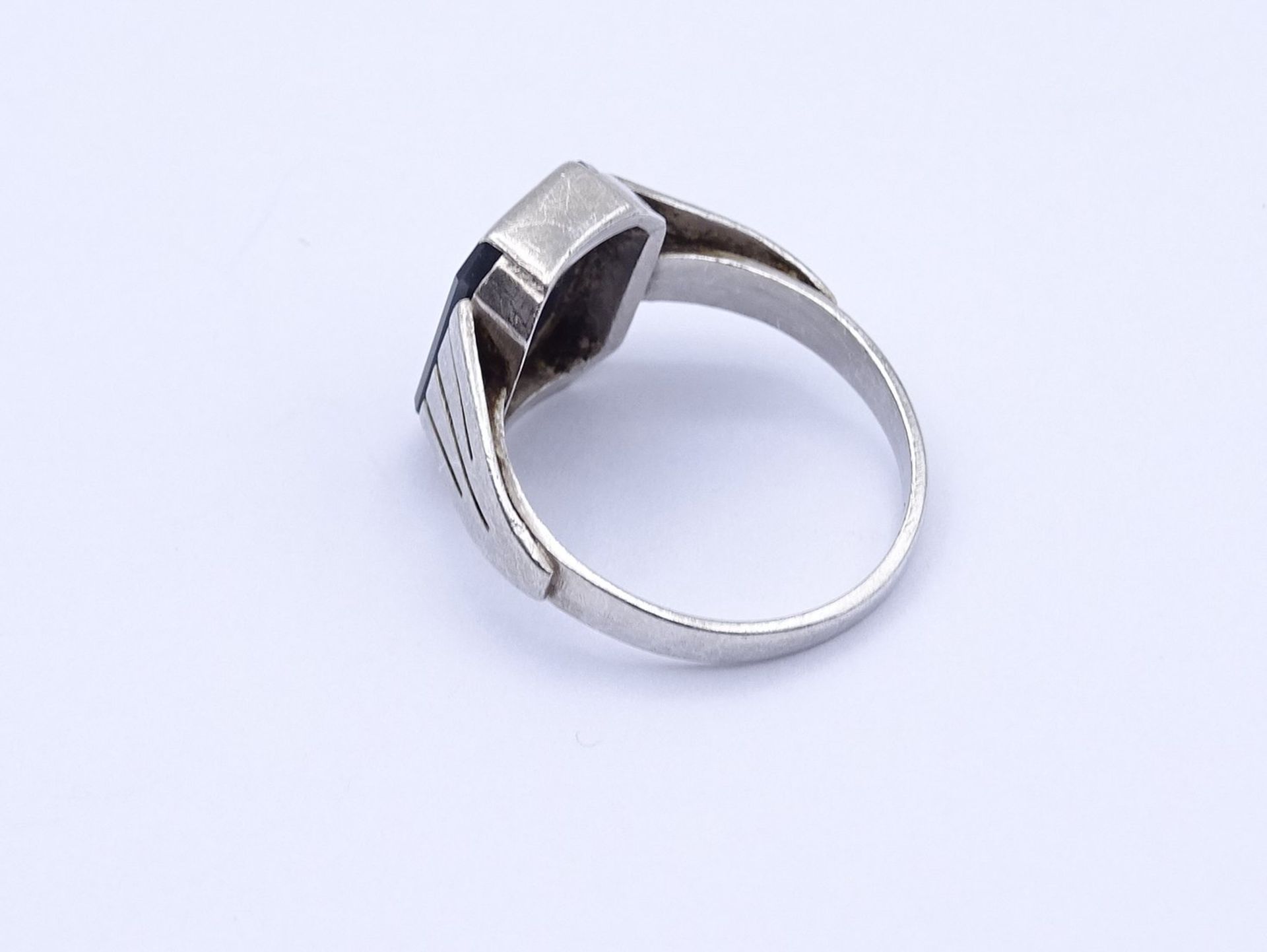 Silber Ring mit Onyx, Silber 0.835, 4,5g., RG 60 - Image 4 of 4