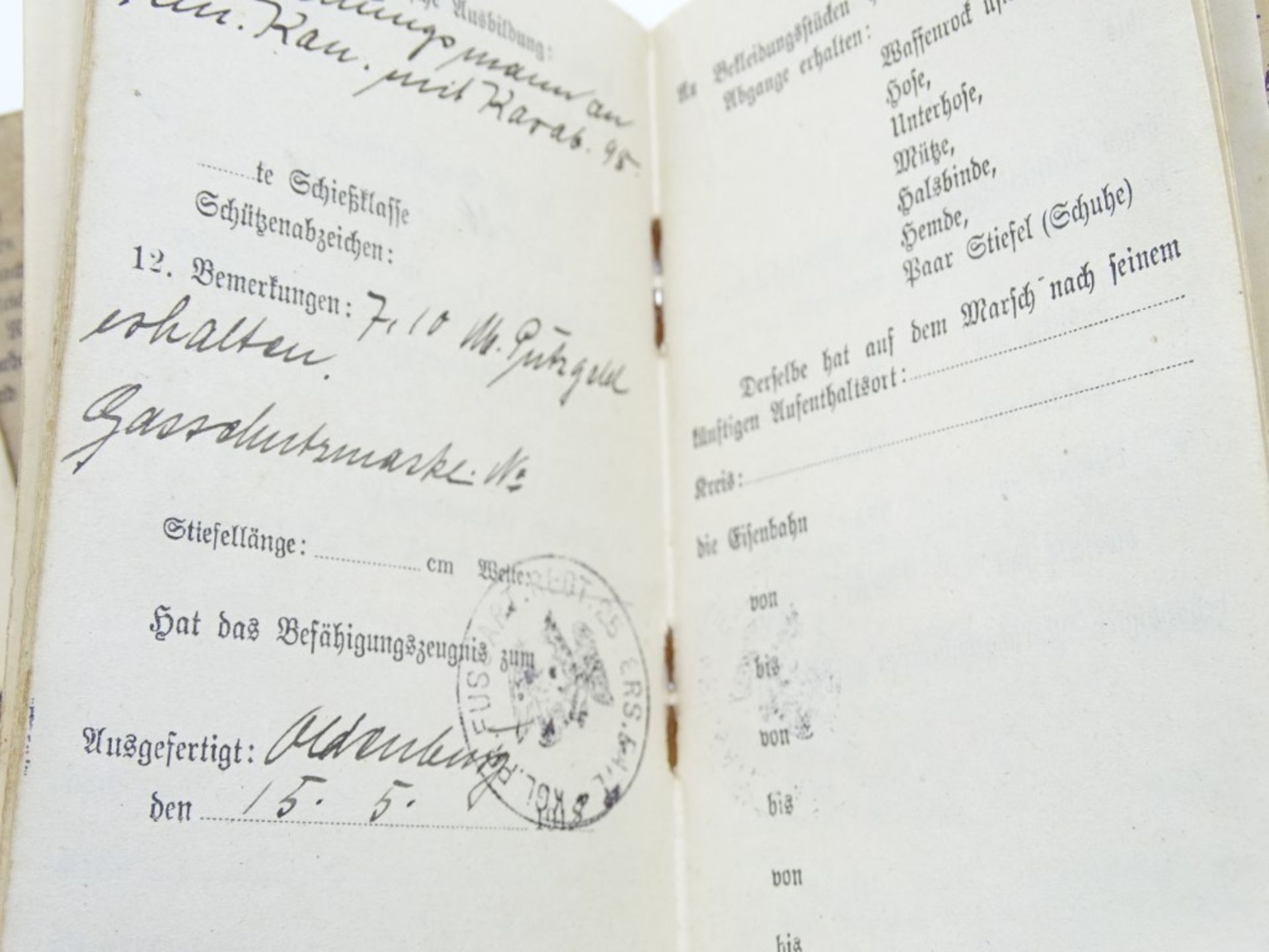 Militärpass und Soldbuch eines Heinrich Körner, Preußen, 1. WK - Image 5 of 6