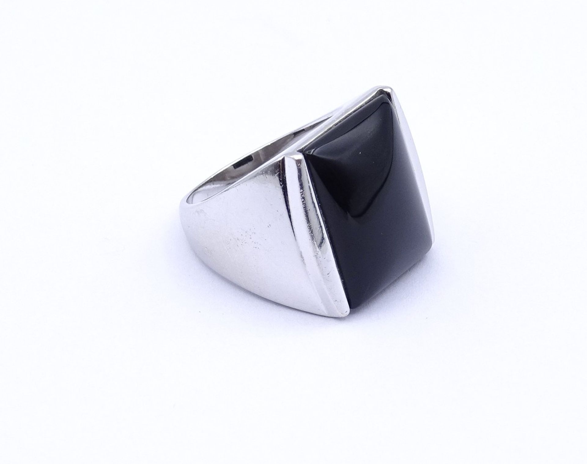 925er Silber Ring mit einem schwarzen Stein, 11g., RG 57 - Bild 2 aus 3