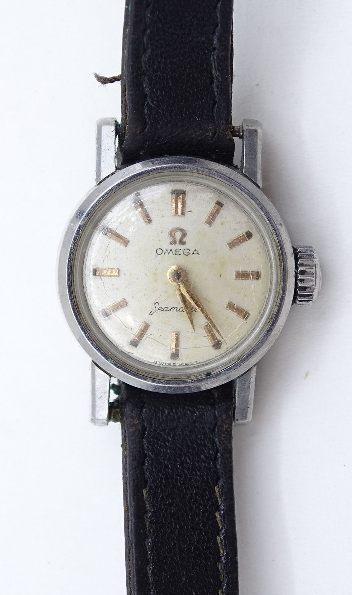 DAU Omega Seamaster, Handaufzug, Ø Gehäuse: 1,9 cm, Werk läuft, Alters- und Tragespuren vorhanden - Image 3 of 5