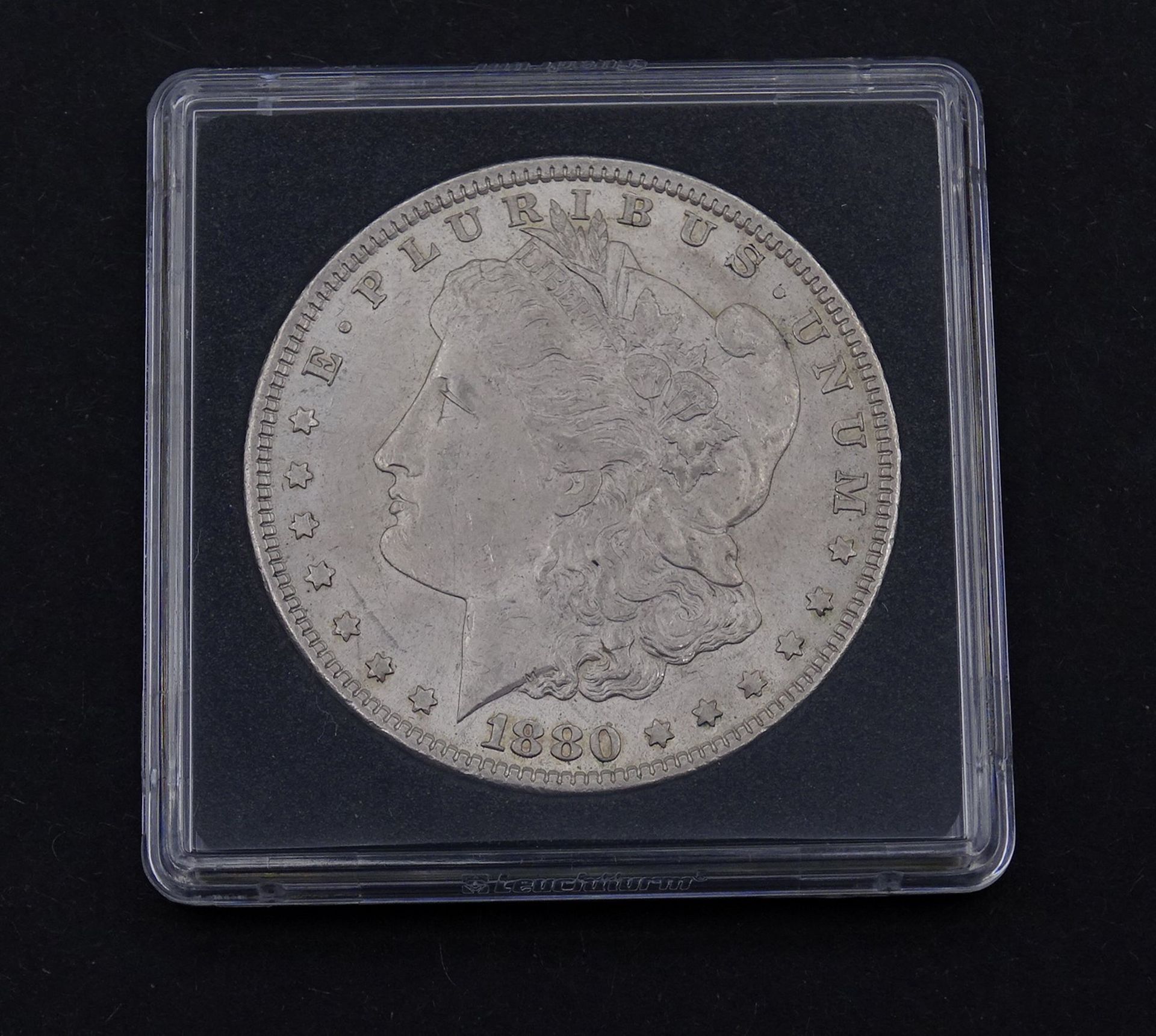 Morgan Dollar 1880 USA, gekapselt