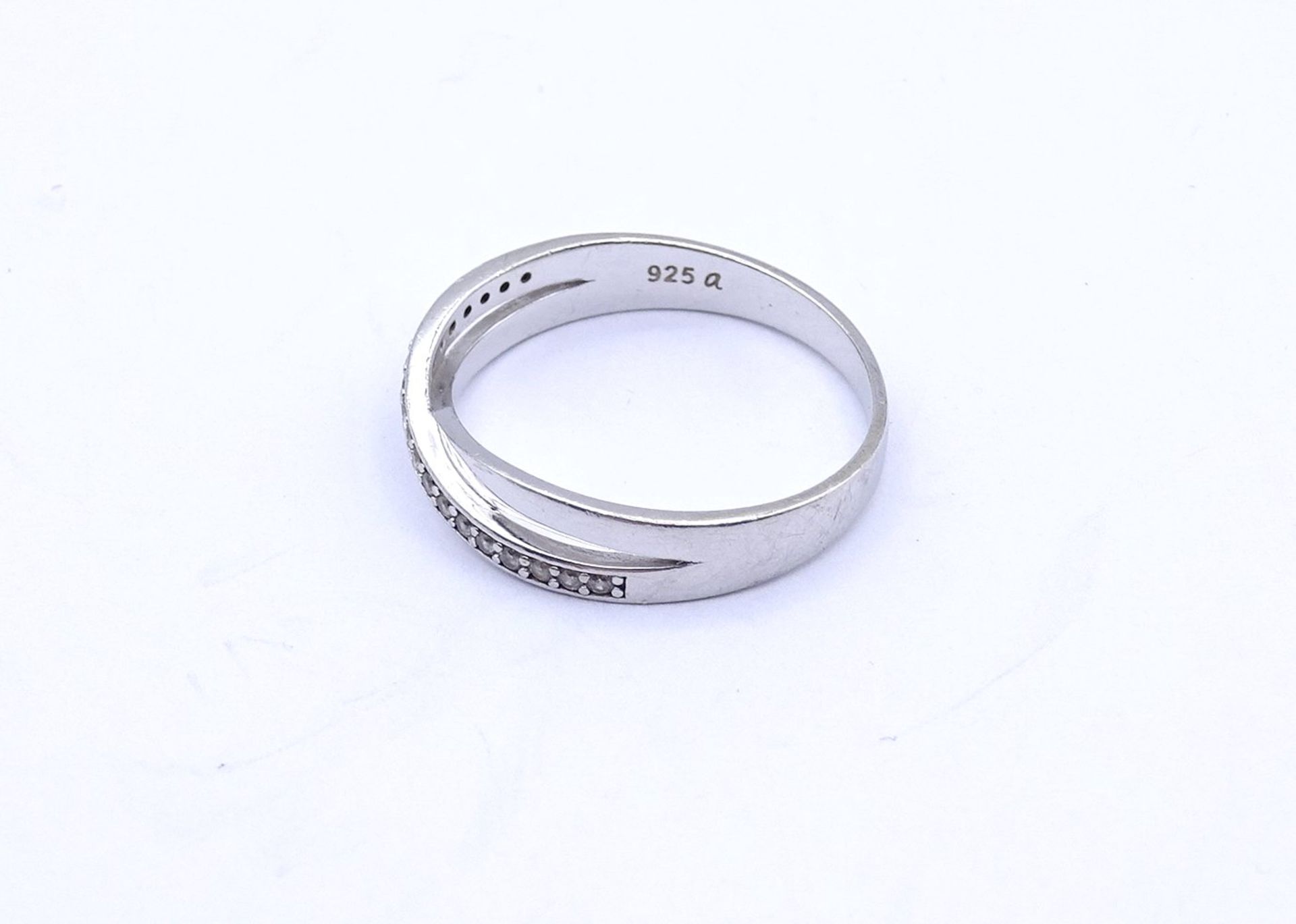 Silber Ring mit klaren Steinen, Sterling Silber 0.925, 2,4g., RG 60 - Bild 3 aus 4