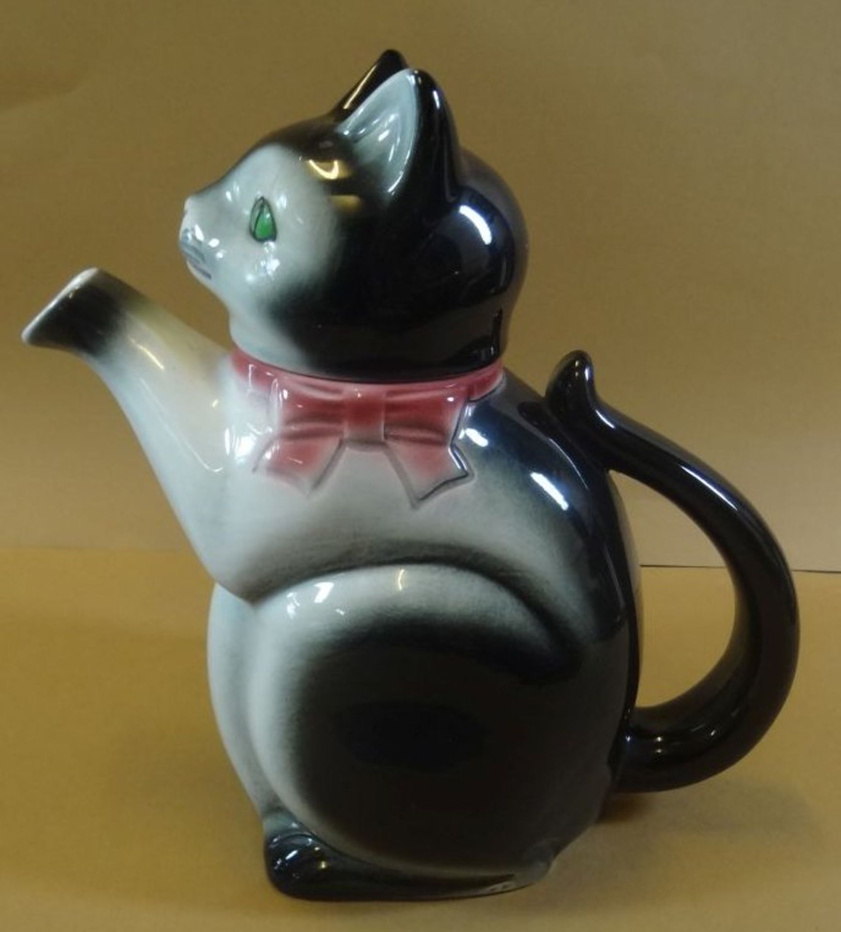 Scherzkanne "Katze", Germany, Kopf geklebt, H-22 cm