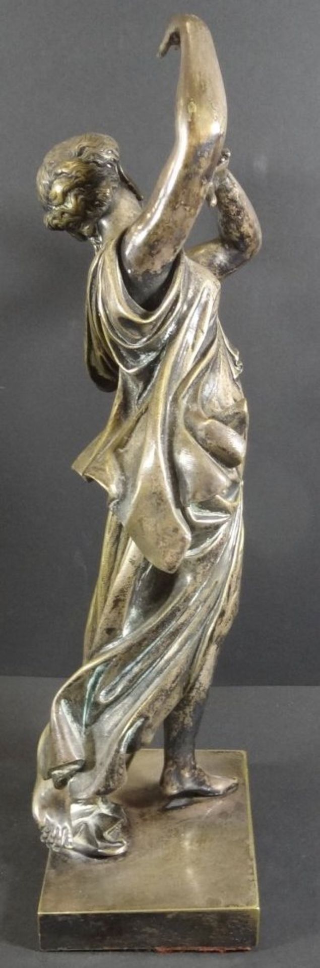 Henry Étienne DUMAIGE (1830-1888) "Tänzerin" Bronze, signiert, versilbert, Kopf und Arm beweglich ? - Bild 3 aus 7