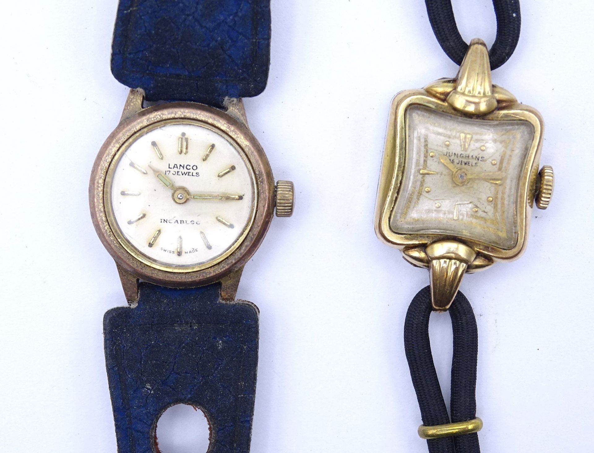 Zwei Damen Armbanduhren, Junghans und Laco, Junghans läuft, Lanco steht, Alters- und Gebrauchsspure - Bild 2 aus 4