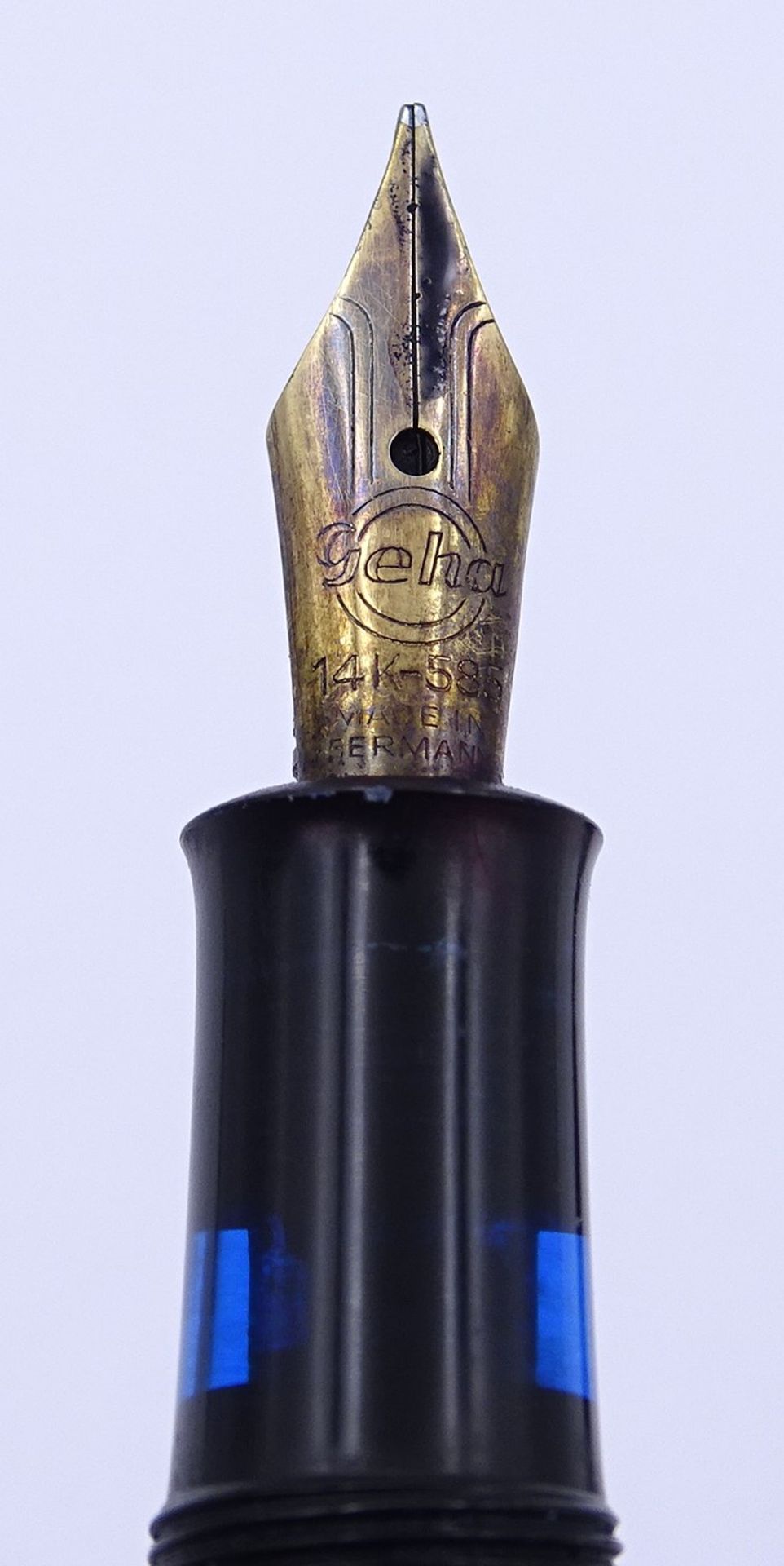 Geha Füller, GG Feder 0.585, Gesamtlänge L. 12,6cm, Alters- und Gebrauchsspuren, Halterung fehlt, e - Image 2 of 8