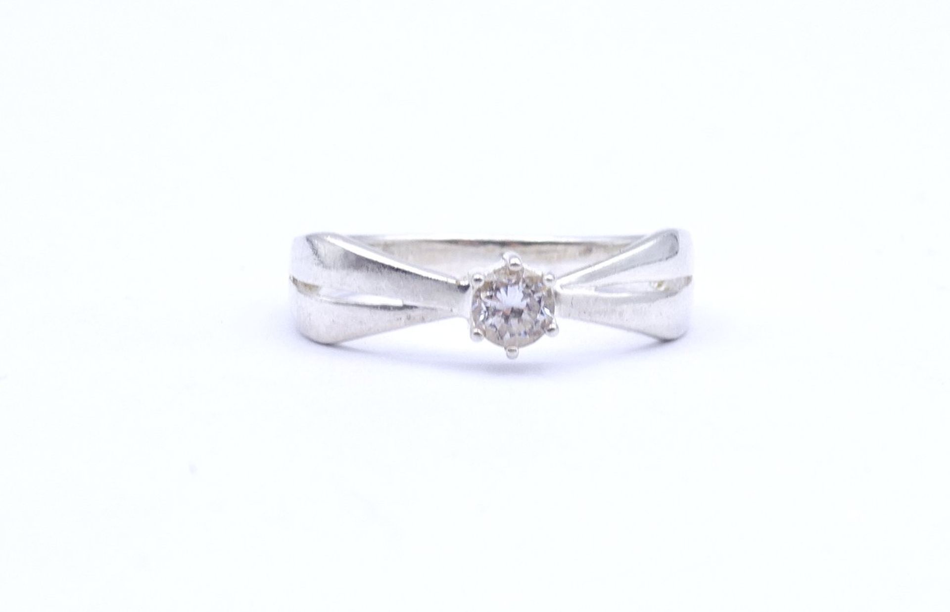 Silber Ring mit einem klaren Stein, Sterling Silber 0.925, 1,9g., RG 56