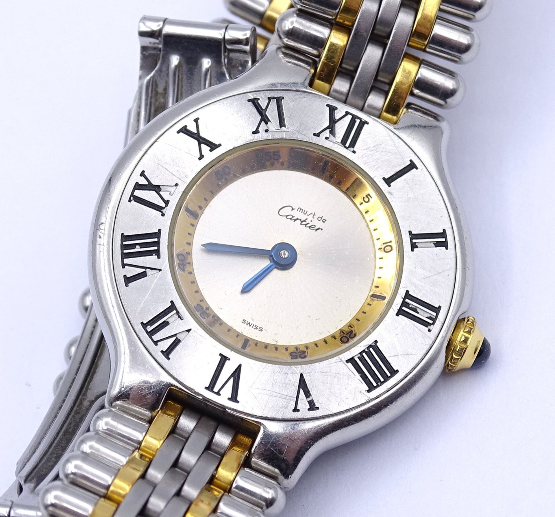 Cartier Armbanduhr 1340, Edelstahl , Quartzwerk, D. 28mm, Tragespuren, Funktion nicht überprüft