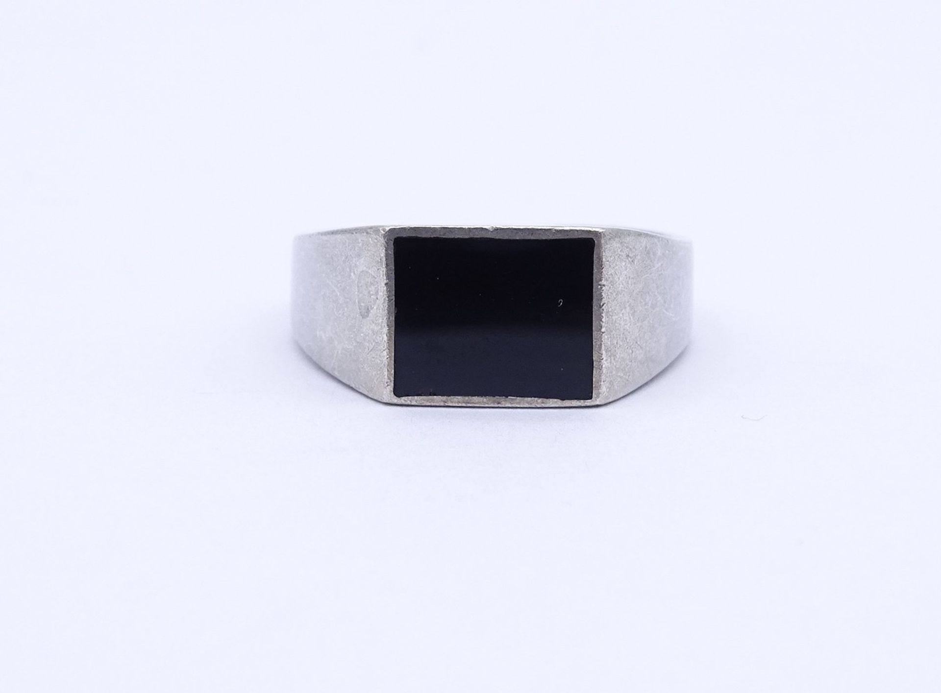 925er Silber Ring mit Onyx,  6,0g., RG 61