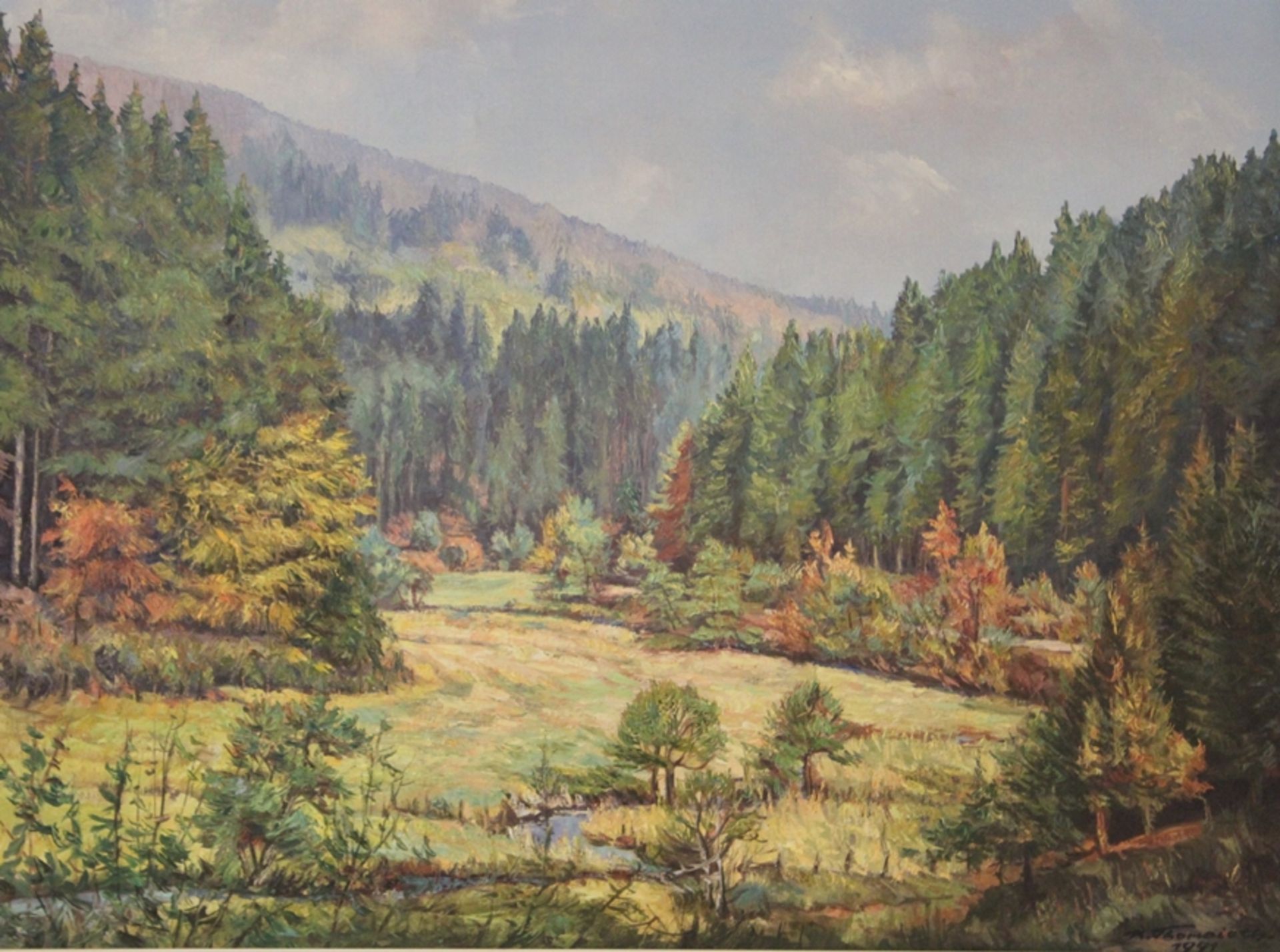 Karl Thorwirth, verso betitelt "Steycktal, Sauerland", Öl/Leinwand, gerahmt, RG 72,5 x 92cm.