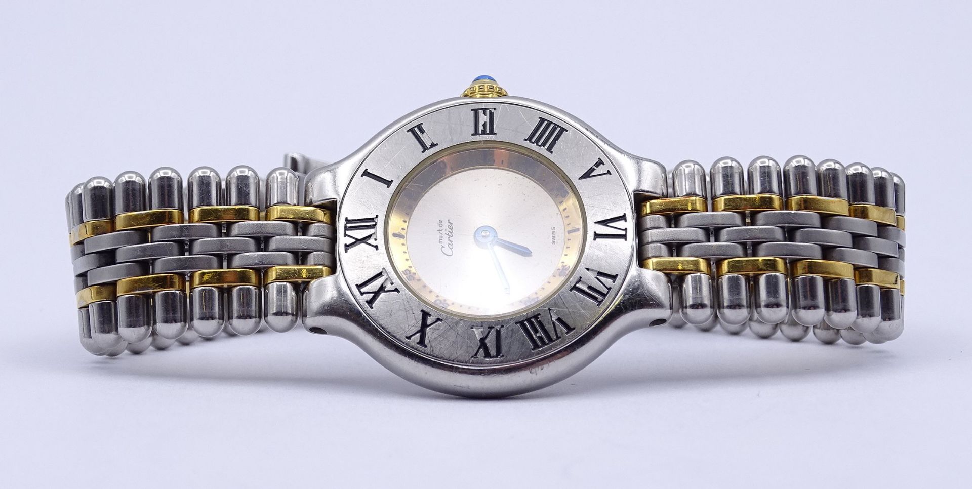 Cartier Armbanduhr 1340, Edelstahl , Quartzwerk, D. 28mm, Tragespuren, Funktion nicht überprüft - Bild 2 aus 7