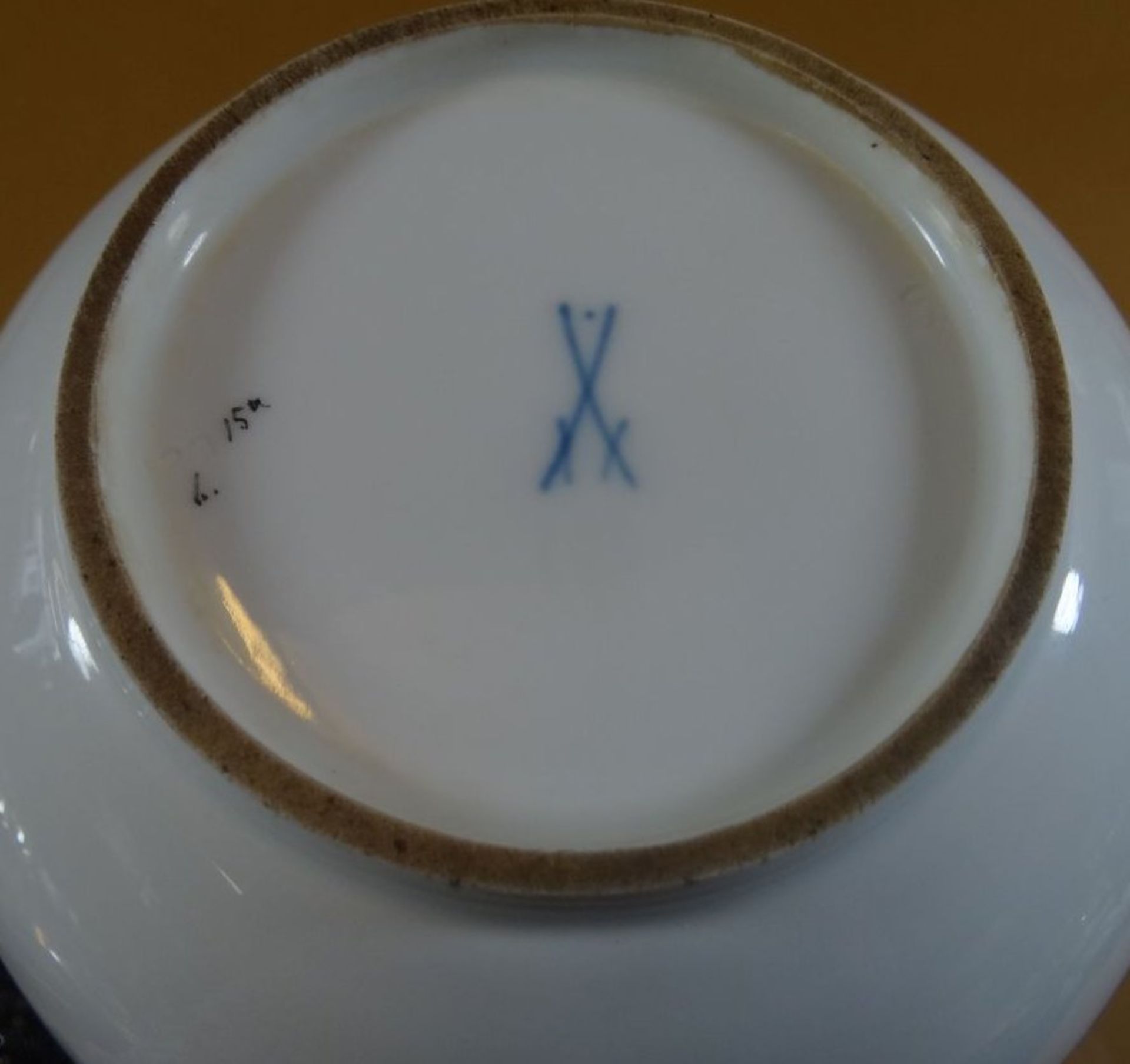 gr. Kaffeekanne "Meissen" Weinlaub, 1.Wahl, H-21 cm, guter Zustand, Pfeiffer-Zeit - Bild 4 aus 4