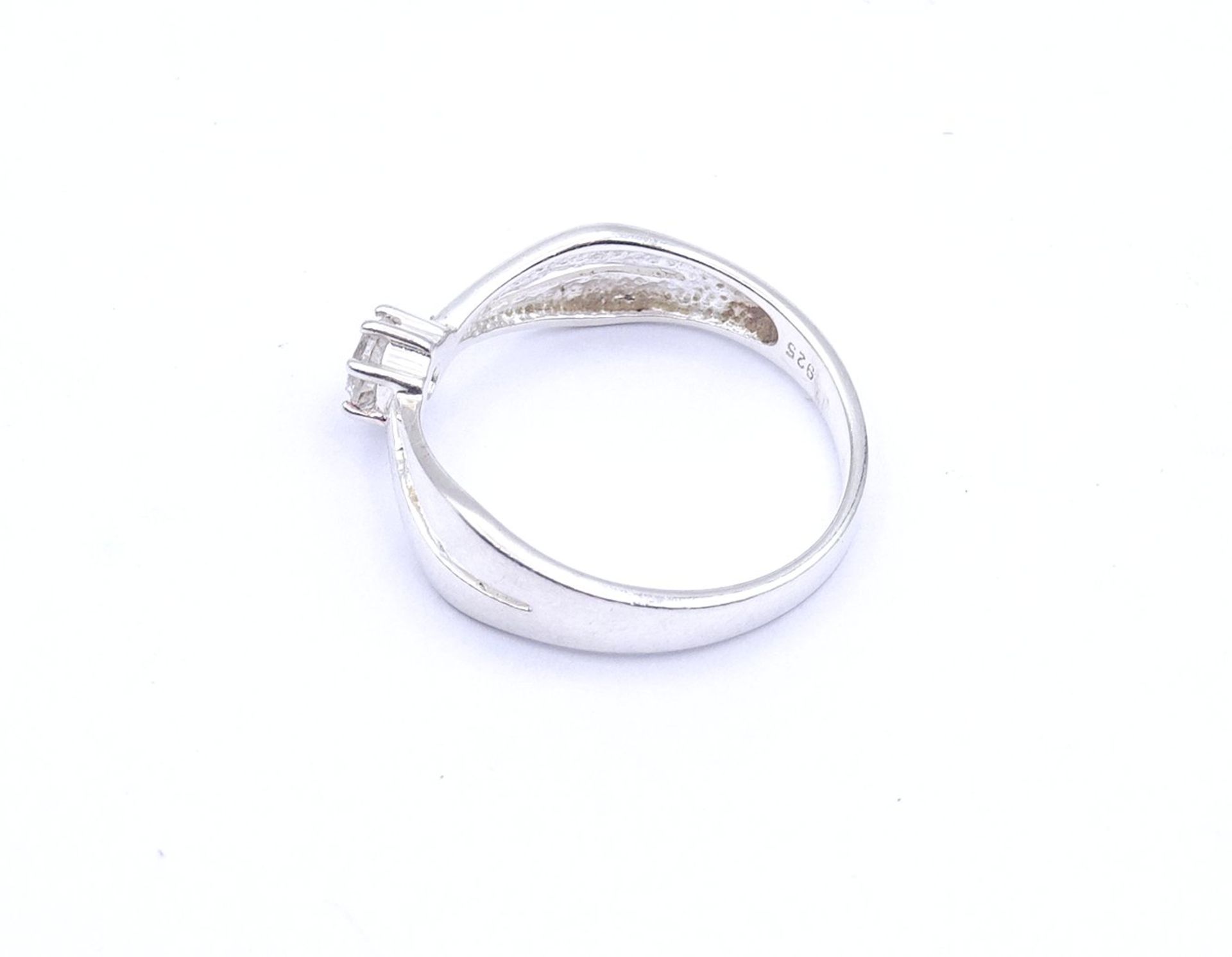 Silber Ring mit einem klaren Stein, Sterling Silber 0.925, 1,9g., RG 56 - Bild 3 aus 3