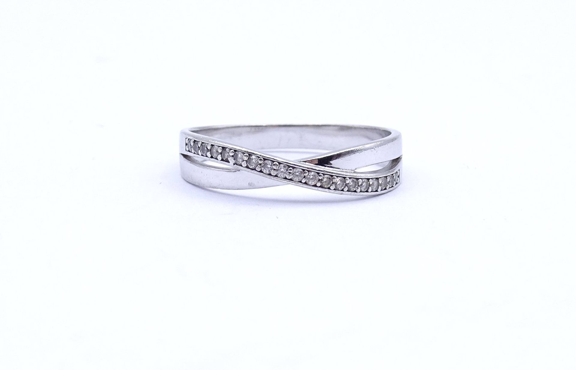 Silber Ring mit klaren Steinen, Sterling Silber 0.925, 2,4g., RG 60