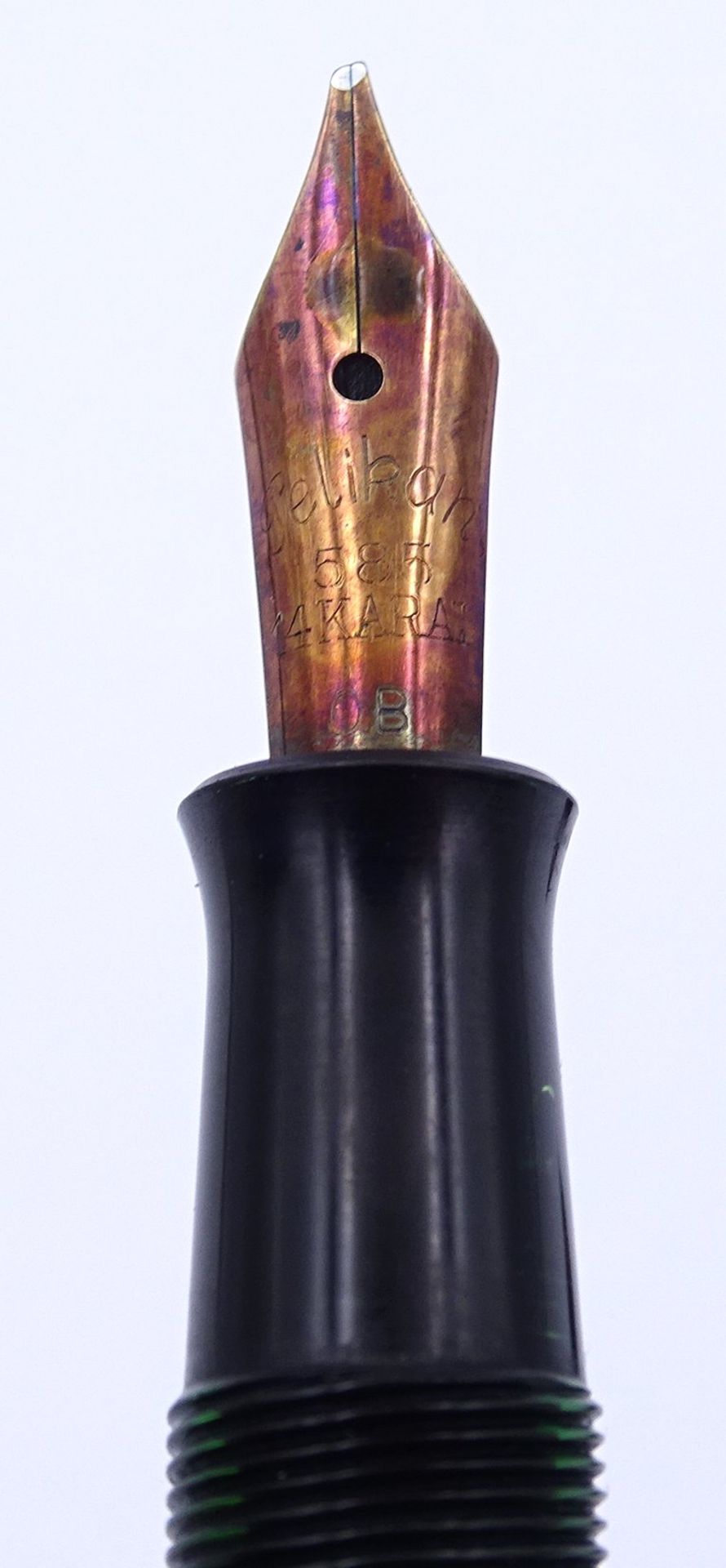 Pelikan Füller, GG Feder 0.585 OB, Gesamtlänge L. 12,2cm, Alters- und Gebrauchsspuren - Bild 2 aus 5