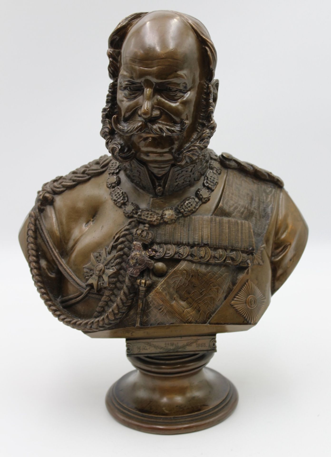 Christian KEIL (1826-1890), Büste Wilhelm I, Bronze, Gravur "Die Grossloge u. das Directorium J.G.R