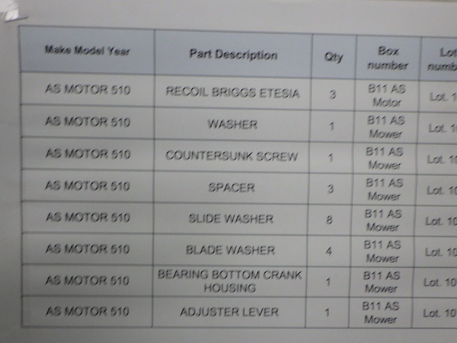 Assorted Etesia spares - Image 20 of 22