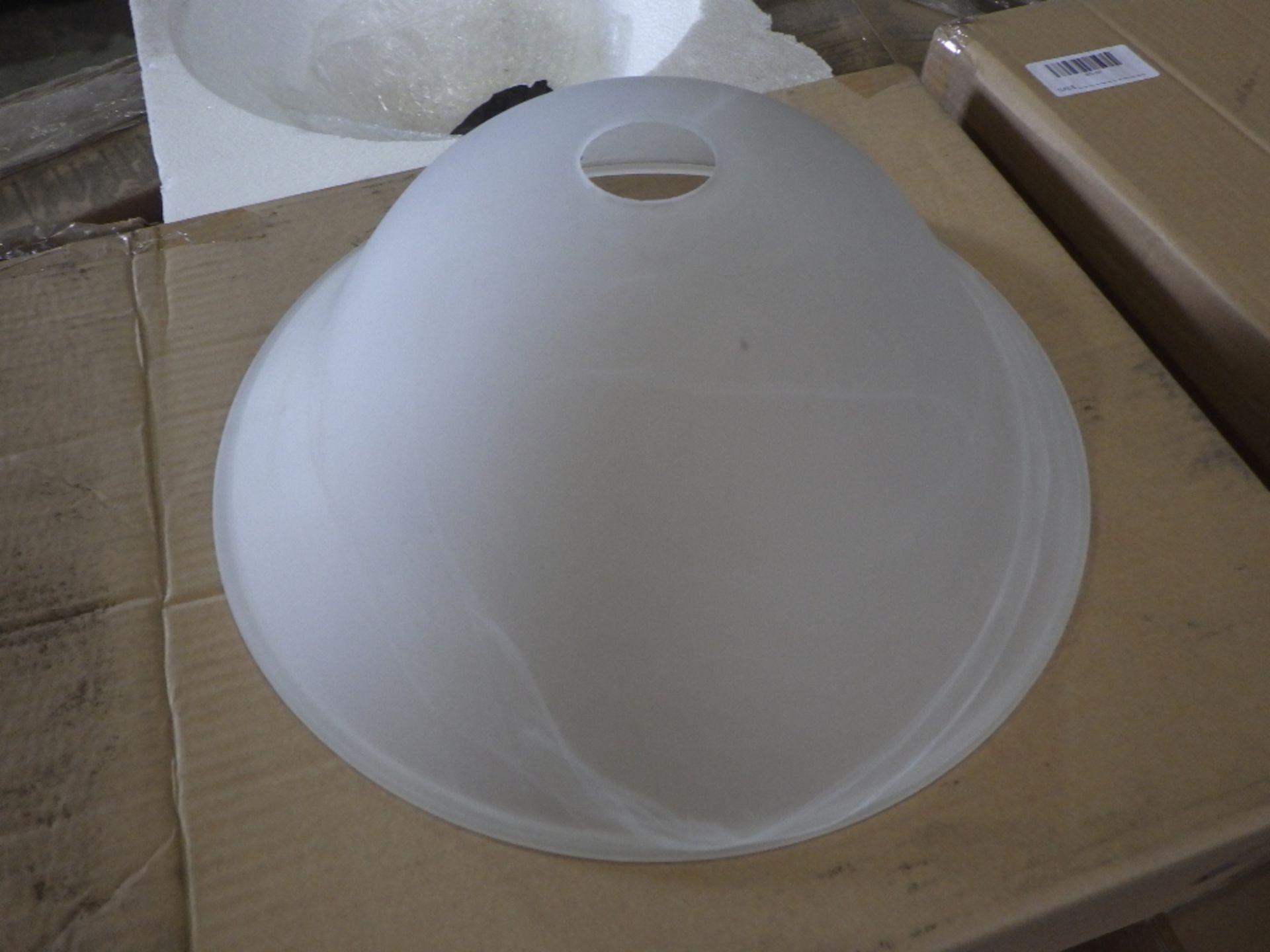 FROSTED GLASS LAMP SHADES (12 OF).