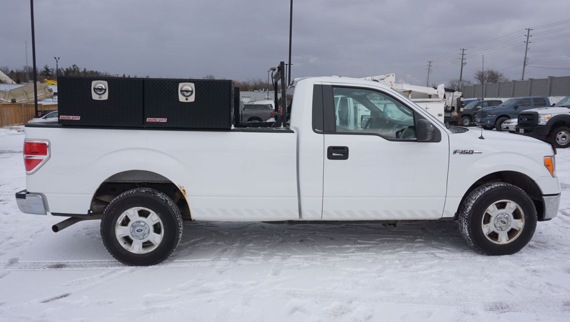 2014 FORD F150XL REG CAB 4X2 PICKUP W/ 5.0L V8 GAS ENGINE C/W (2) WEATHER GUARD HI-SIDE TOOL BOXES, - Image 4 of 8