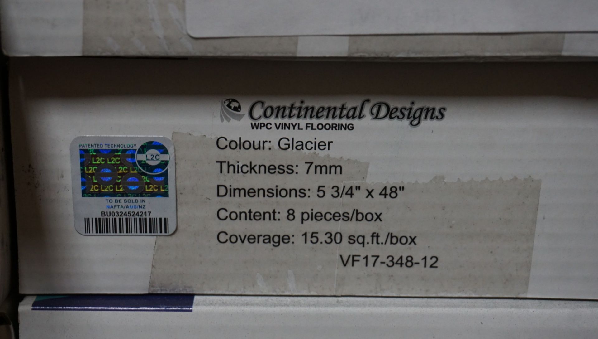 BOXES - CONTINENTAL 5 3/4" X 48" X 7MM GLACIER WPC VINYL (15.30 SQ. FT. / BOX) - Image 2 of 3