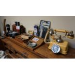LOT - VINTAGE CAMERA, TELEPHONES, COIN COLLECTIONS, ETC.