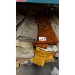LOT - TAUPE, BROWN ASSTD UPHOLSTERY LEATHER (16 PCS)
