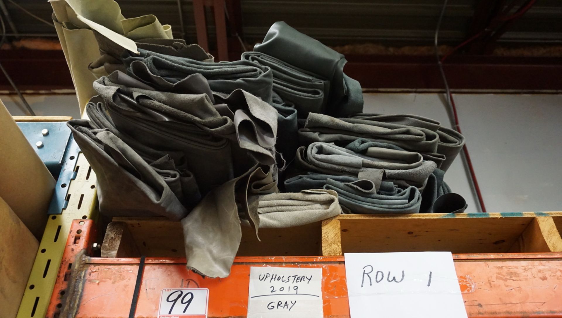 LOT - ASSORTED GREY UPHOLSTERY LEATHER
