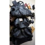 LOT - ESTABLO BLACK LEATHER HAND BAGS (4 UNITS)