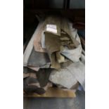 LOT - BROWN ASSTD UPHOLSTERY LEATHER (APPROX. 18 HIDES)